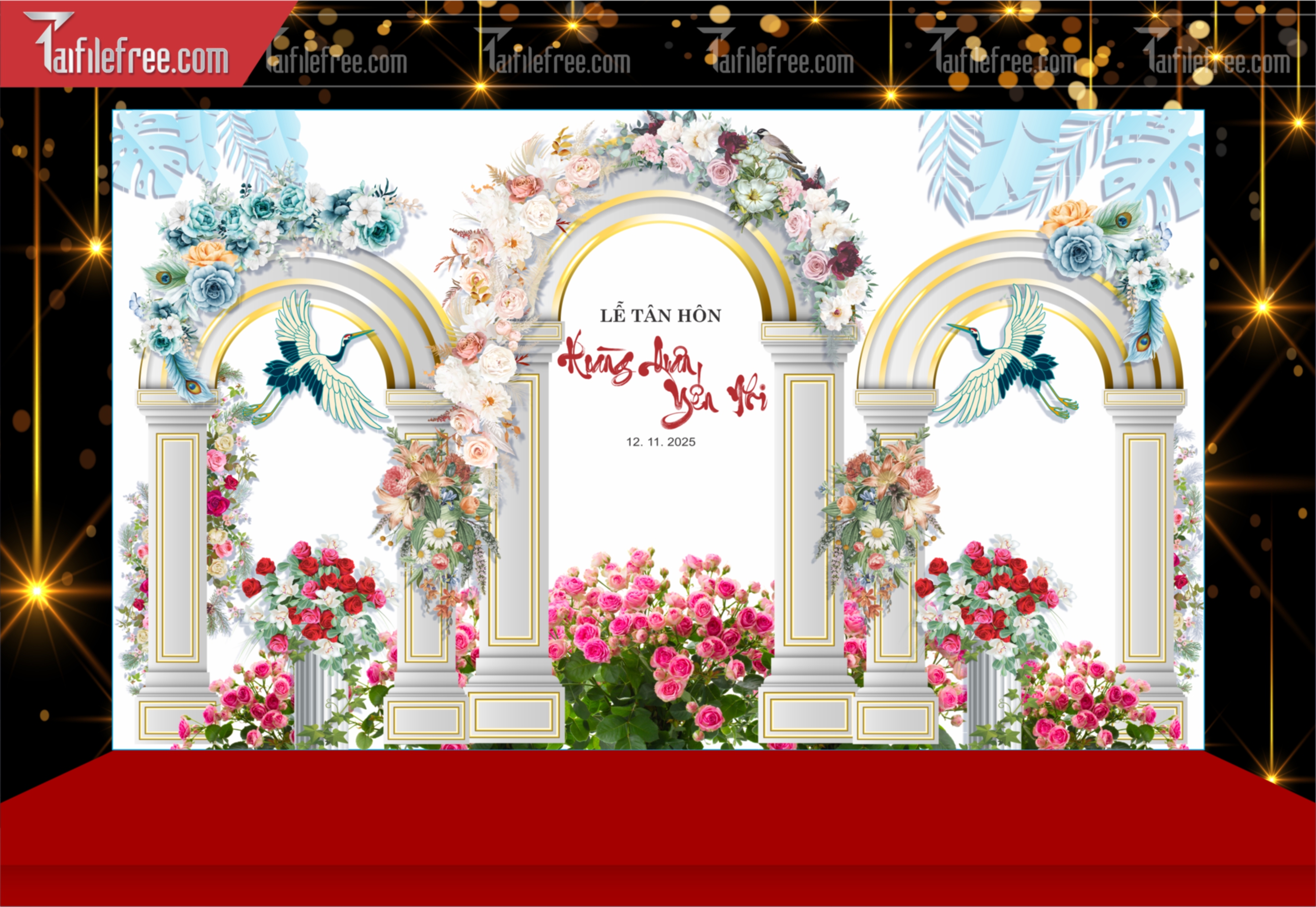 Mẫu Trang Trí Backdrop Đám Cưới Đẹp PDC121