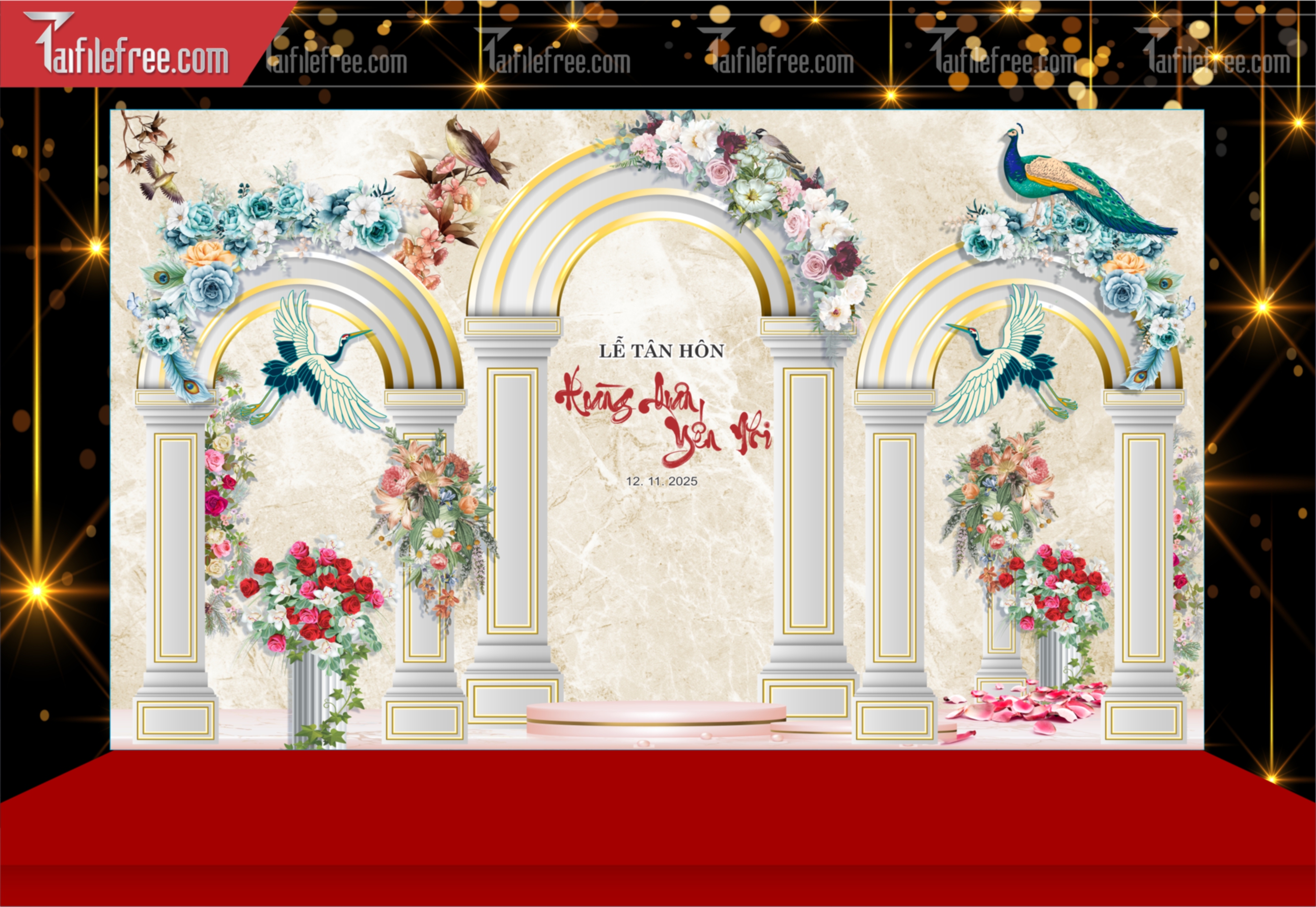 Mẫu Trang Trí Backdrop Đám Cưới Đẹp PDC122