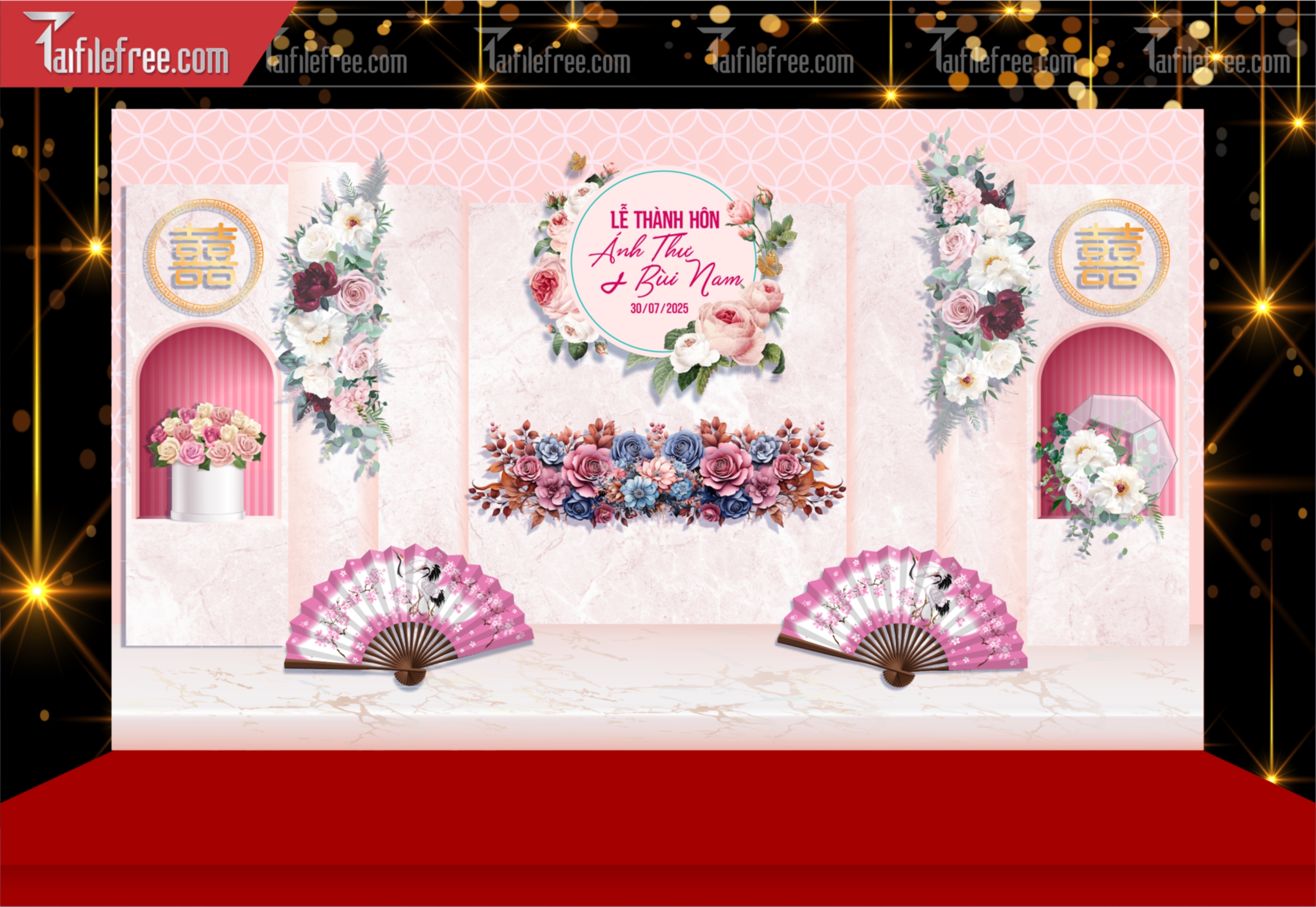 Mẫu Trang Trí Backdrop Đám Cưới Đẹp PDC124