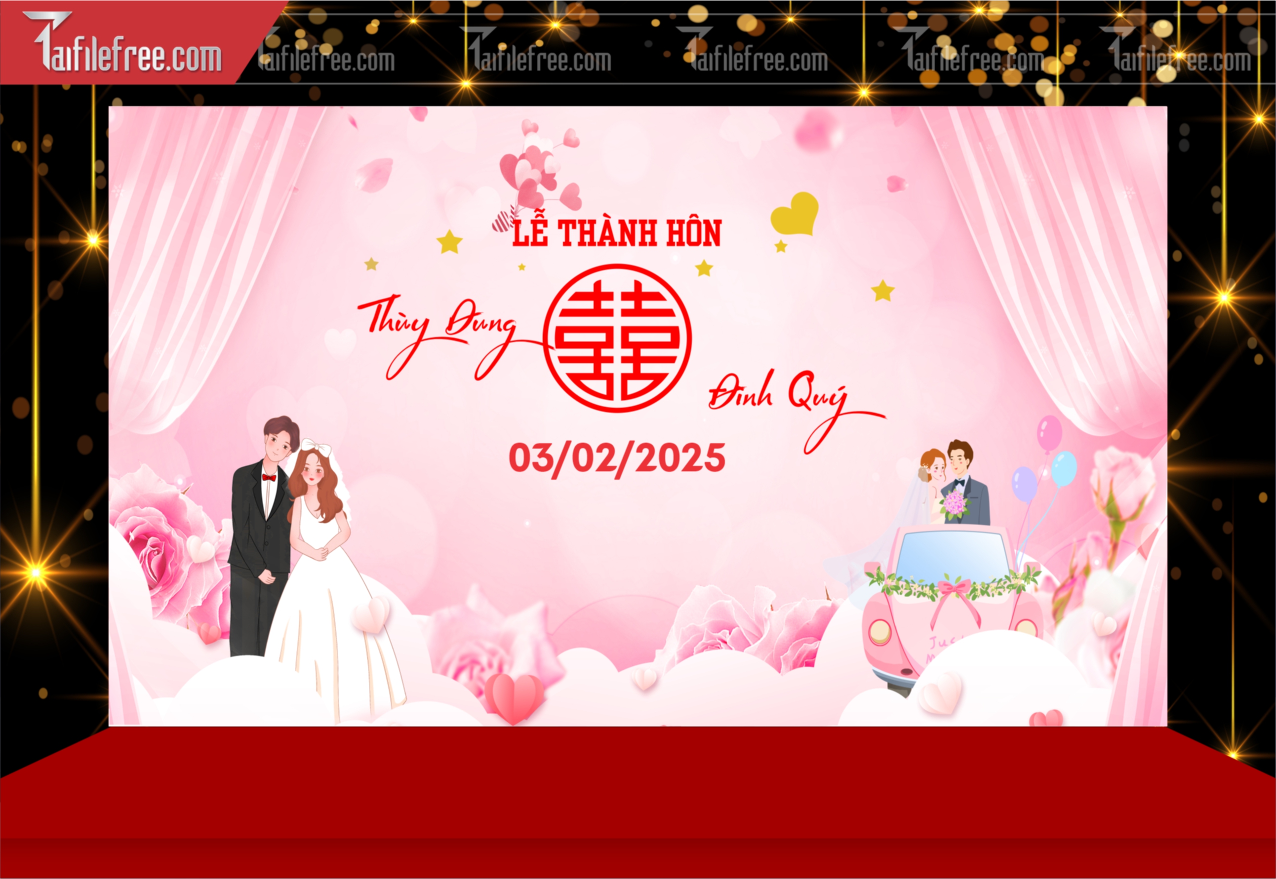 Mẫu Trang Trí Backdrop Đám Cưới Đẹp PDC125