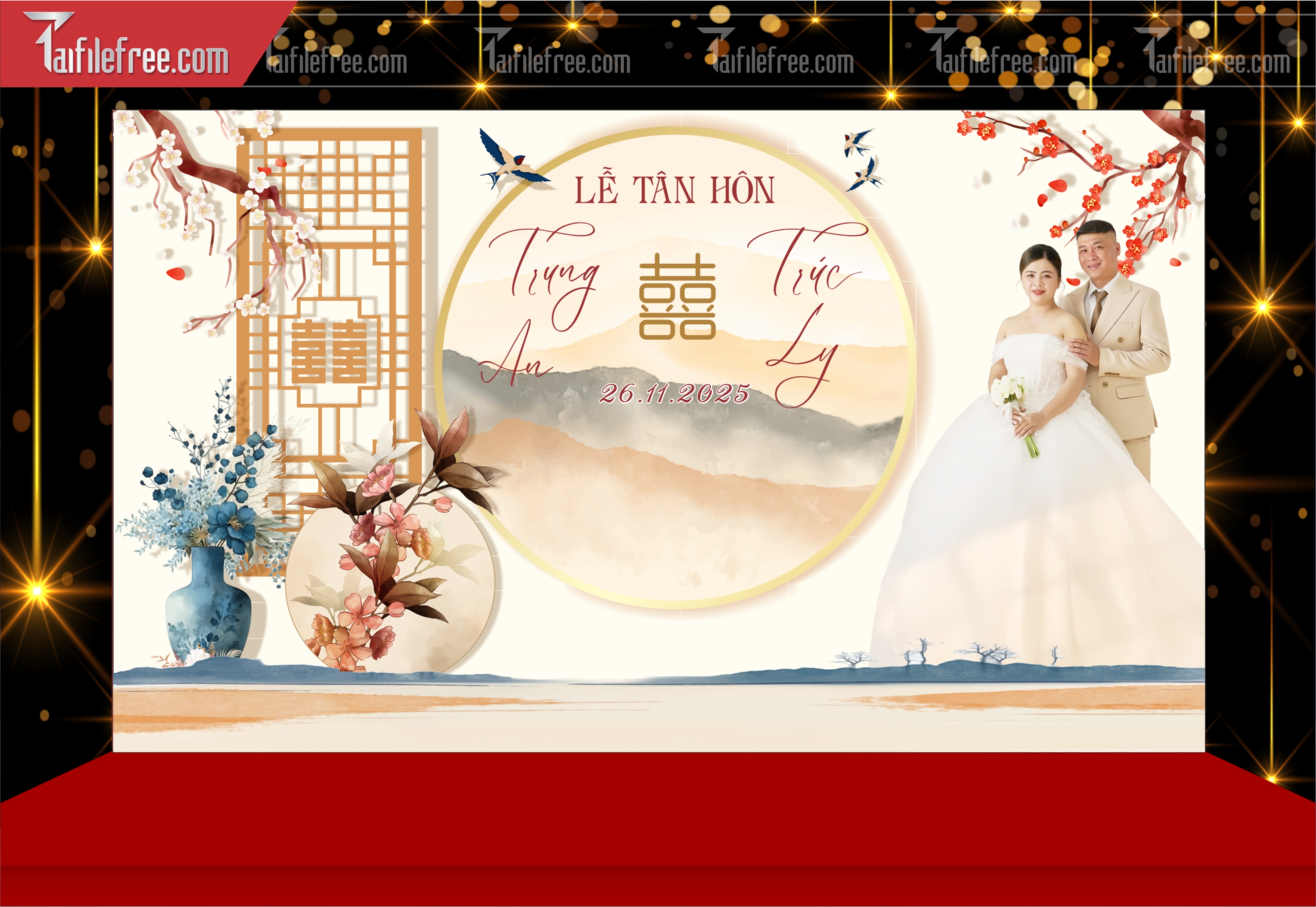 Mẫu Trang Trí Backdrop Đám Cưới Đẹp PDC126