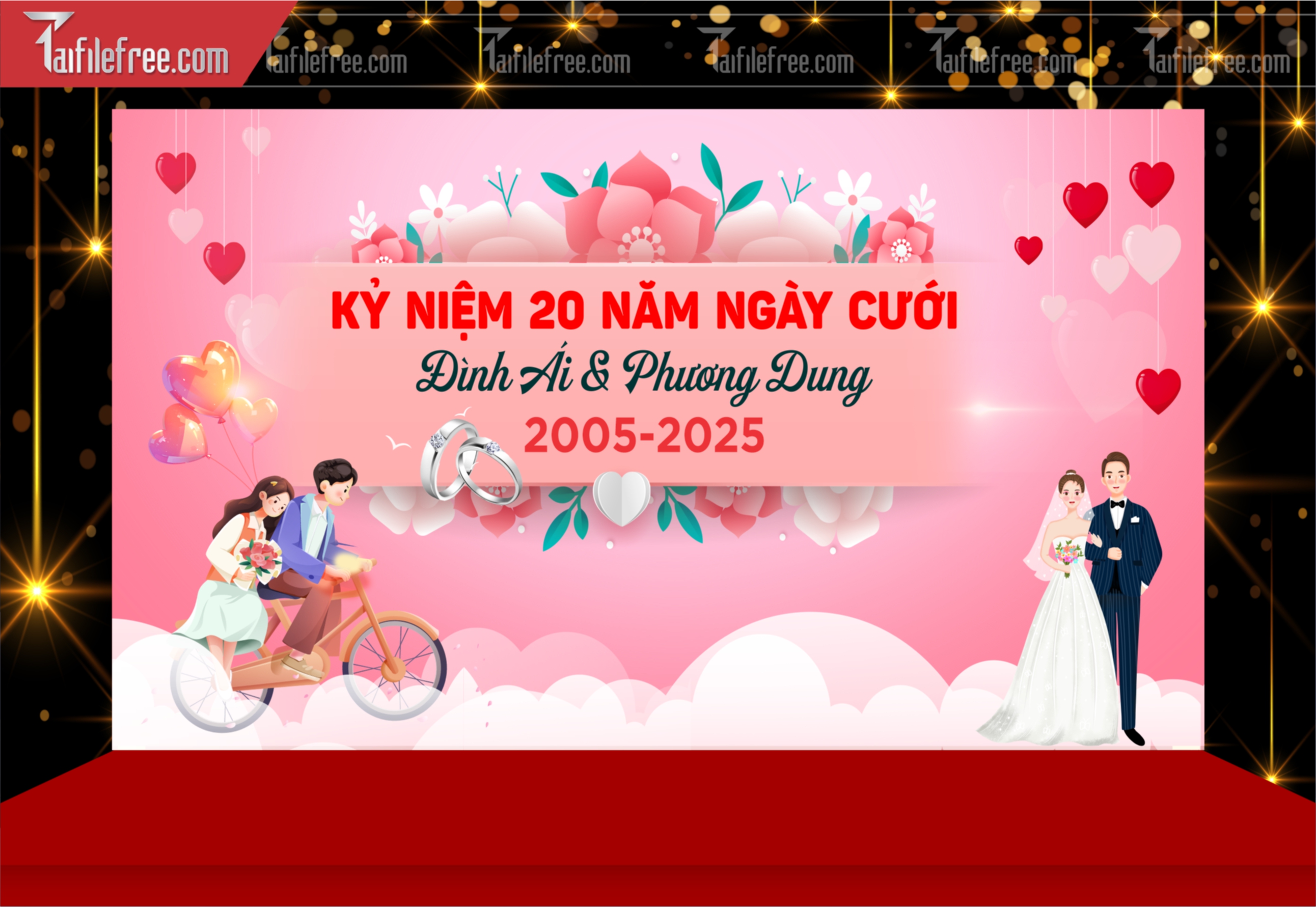 Mẫu Trang Trí Backdrop Đám Cưới Đẹp PDC131