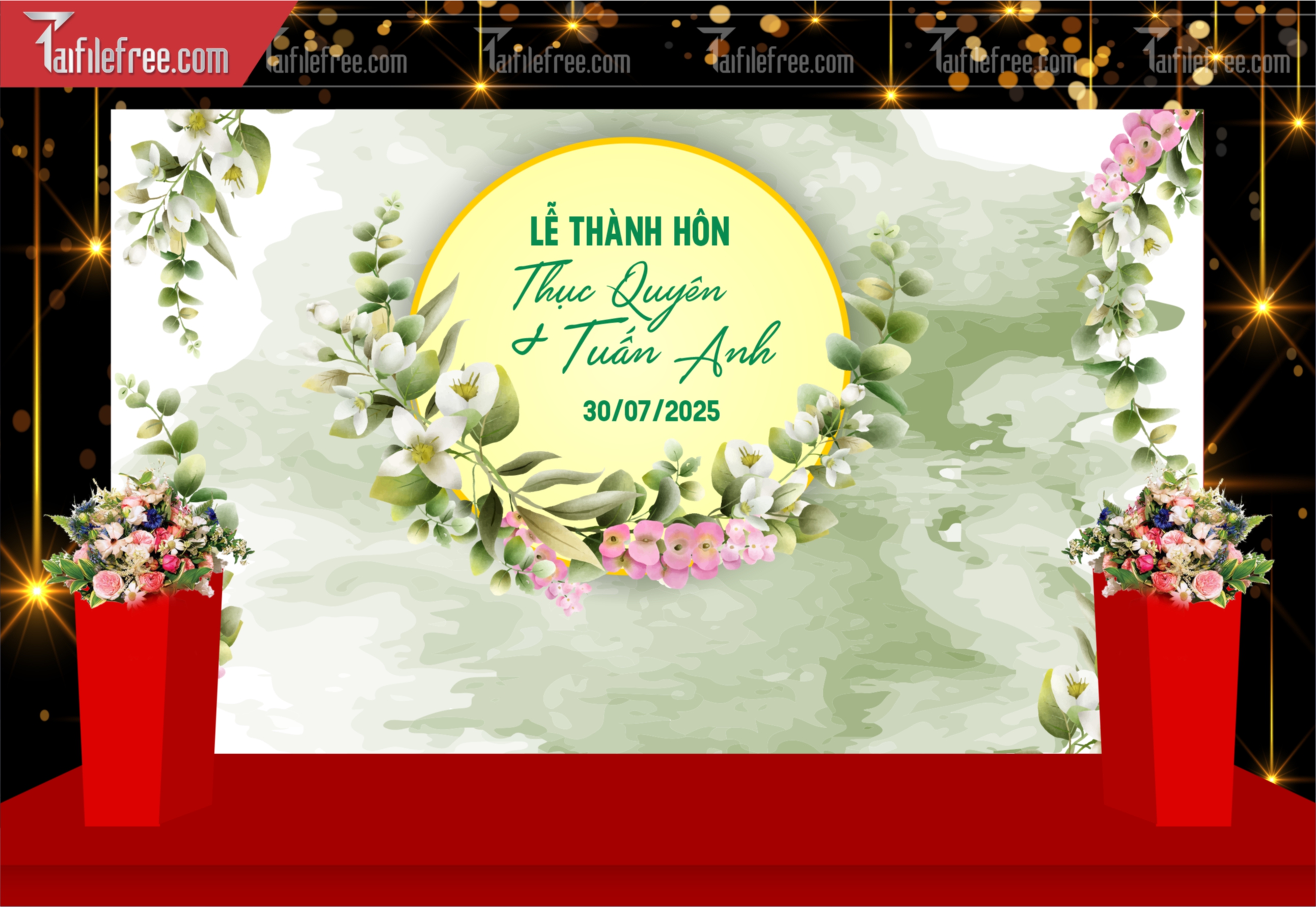 Mẫu Trang Trí Backdrop Đám Cưới Đẹp PDC132