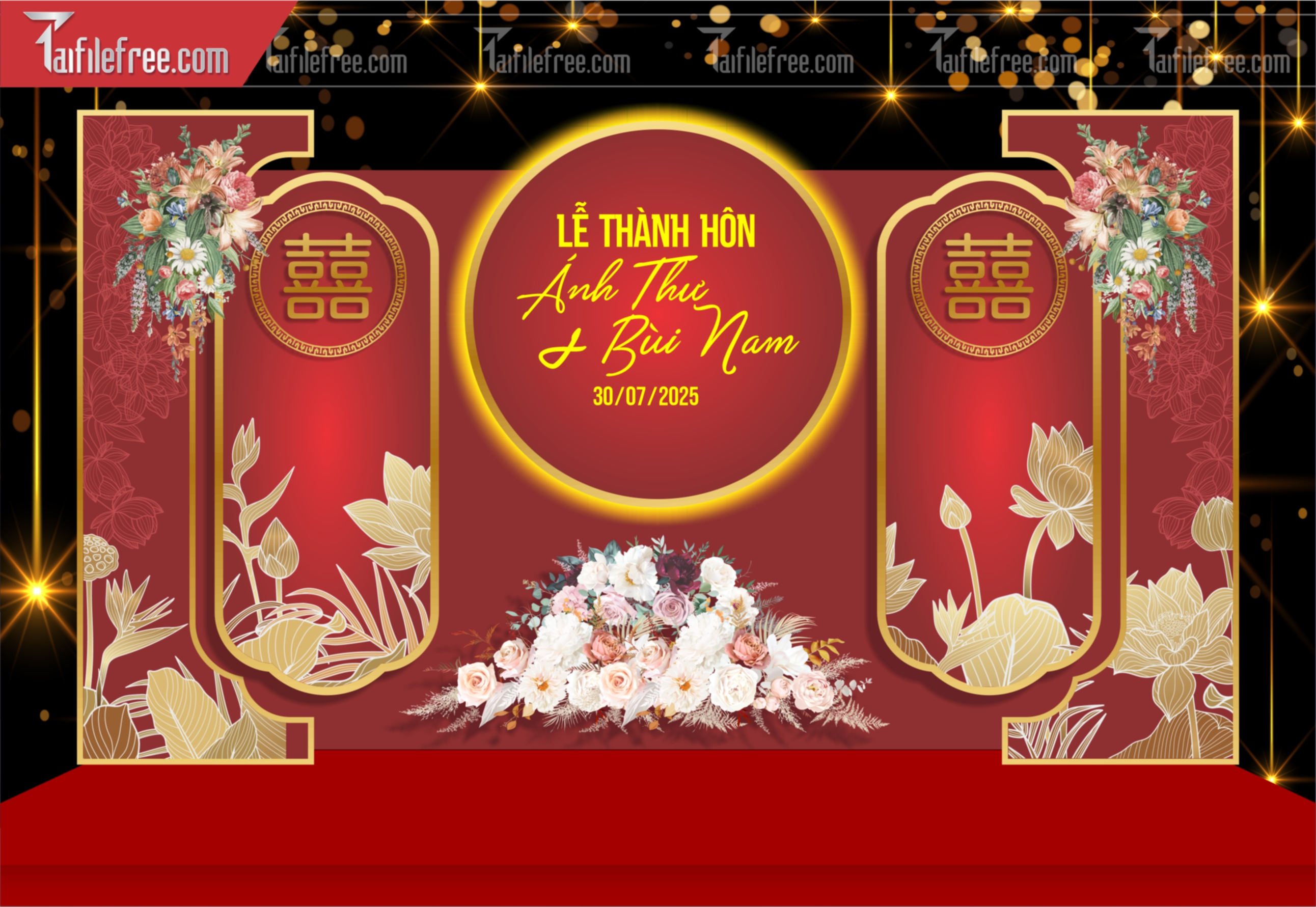 Mẫu Trang Trí Backdrop Đám Cưới Đẹp PDC133