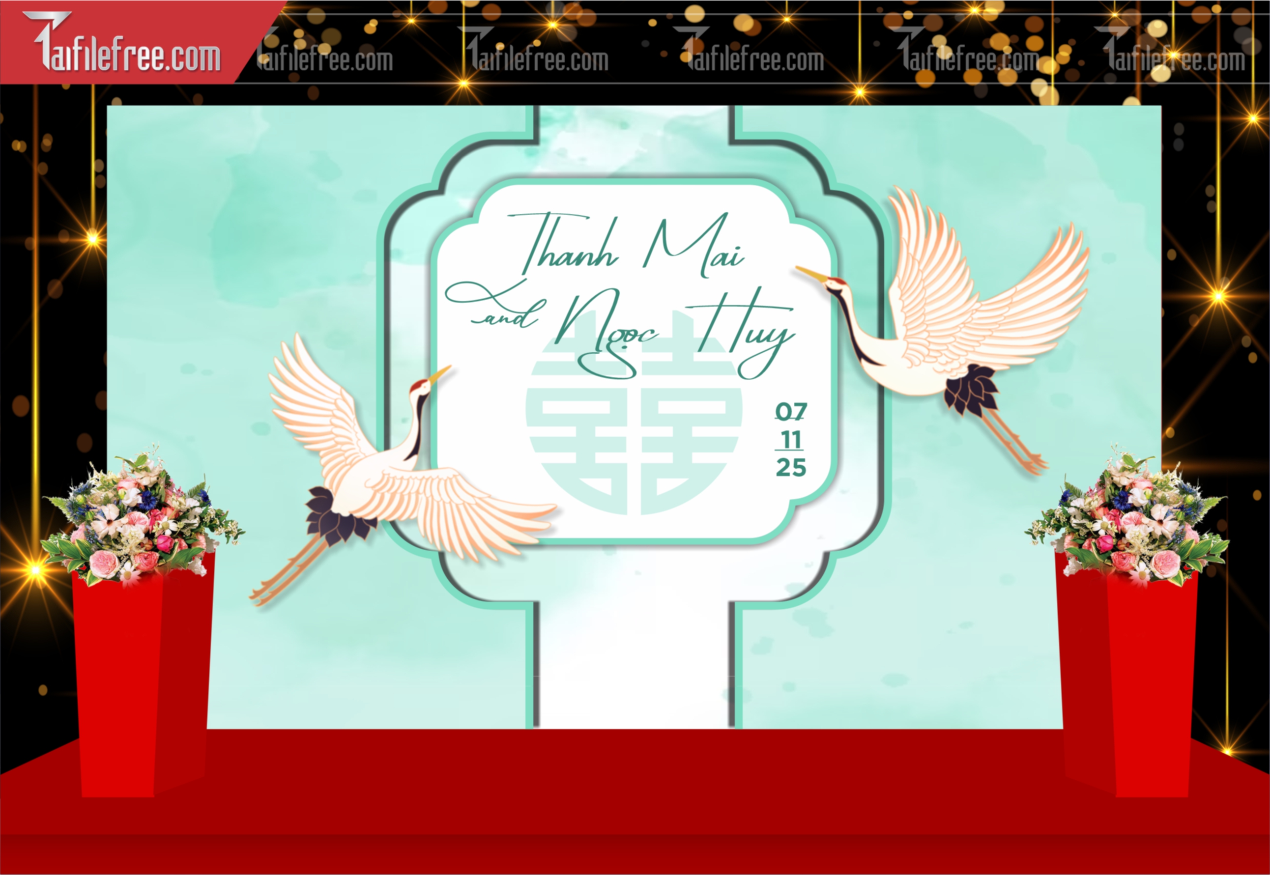 Mẫu Trang Trí Backdrop Đám Cưới Đẹp PDC134