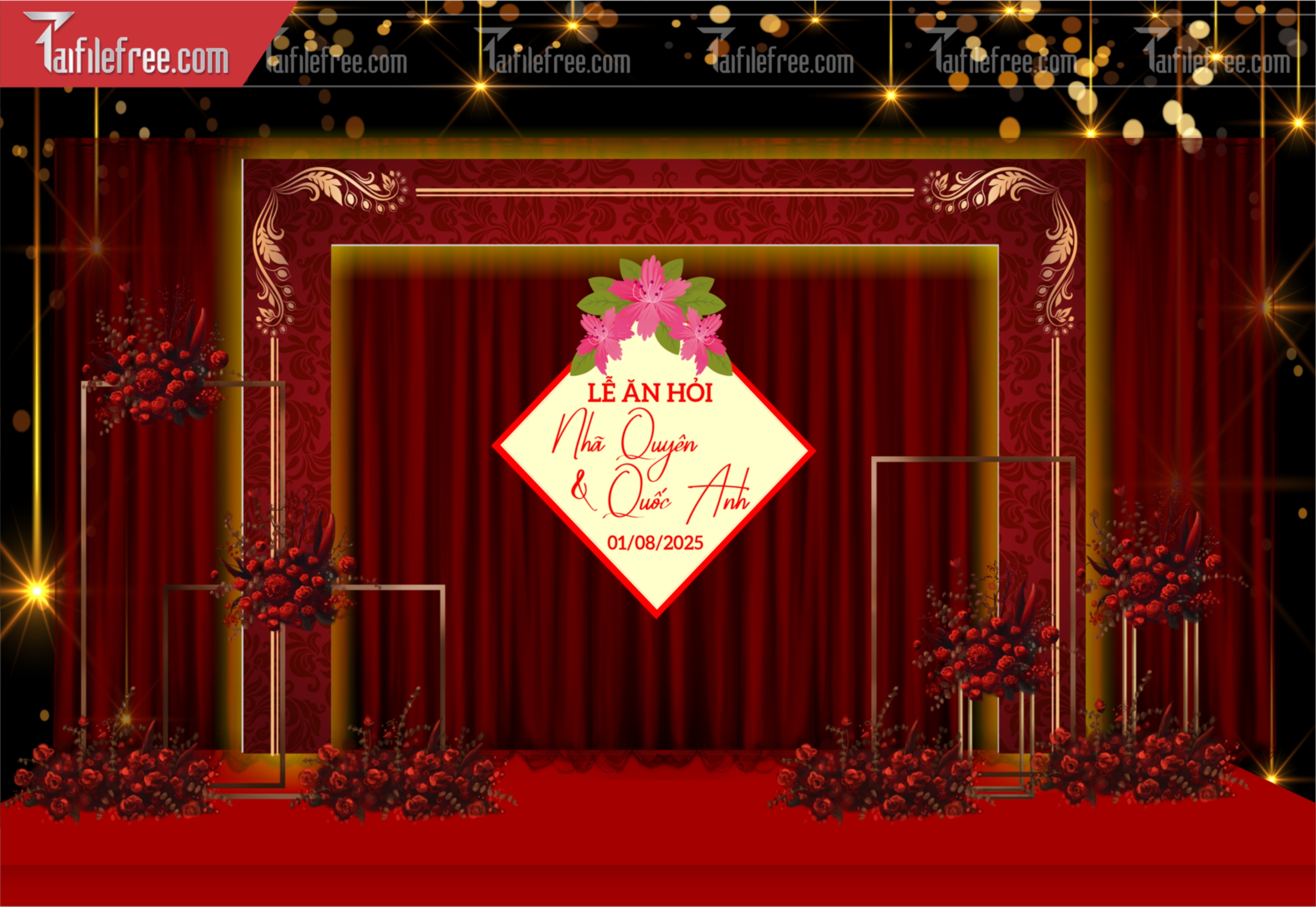 Mẫu Trang Trí Backdrop Đám Cưới Đẹp PDC140