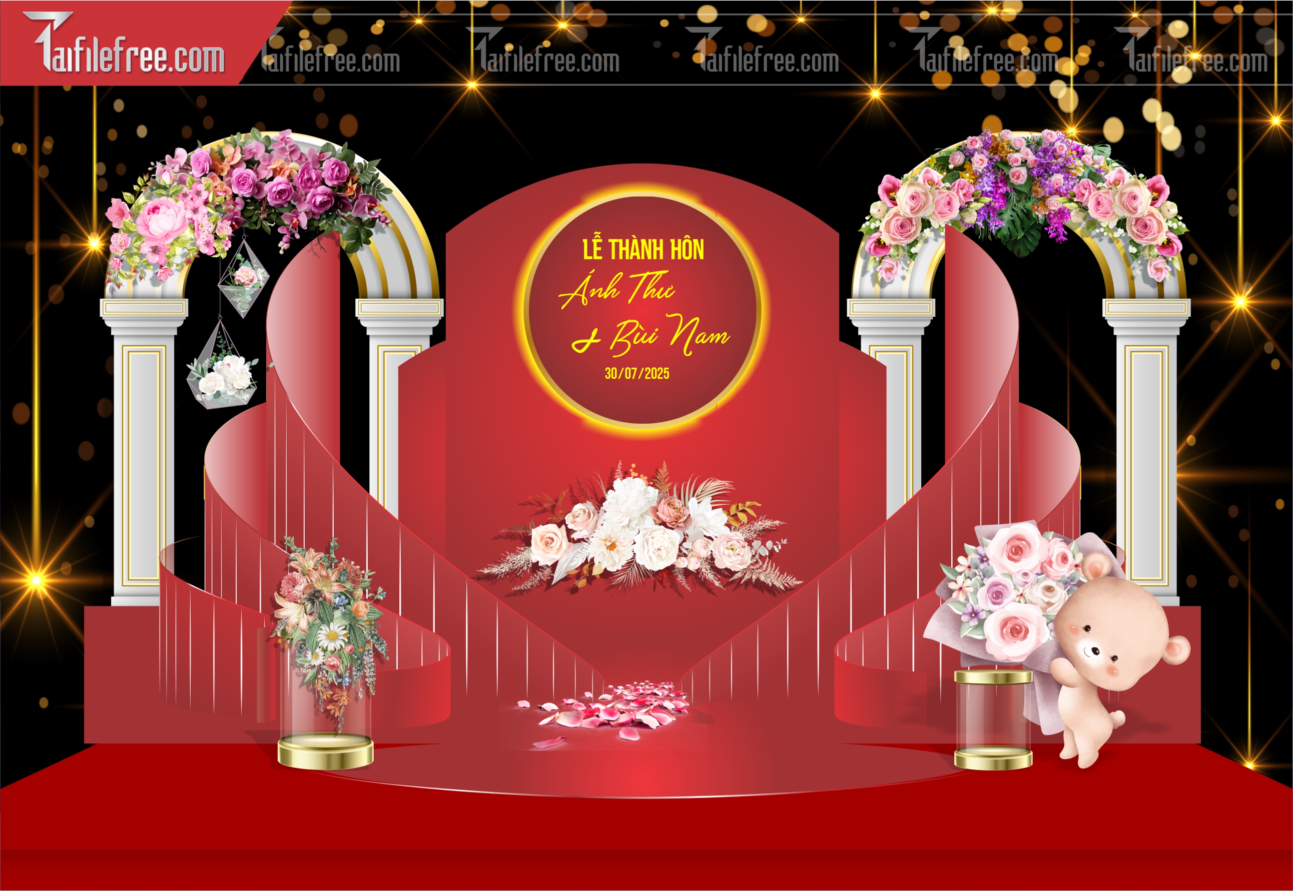 Mẫu Trang Trí Backdrop Đám Cưới Đẹp PDC141