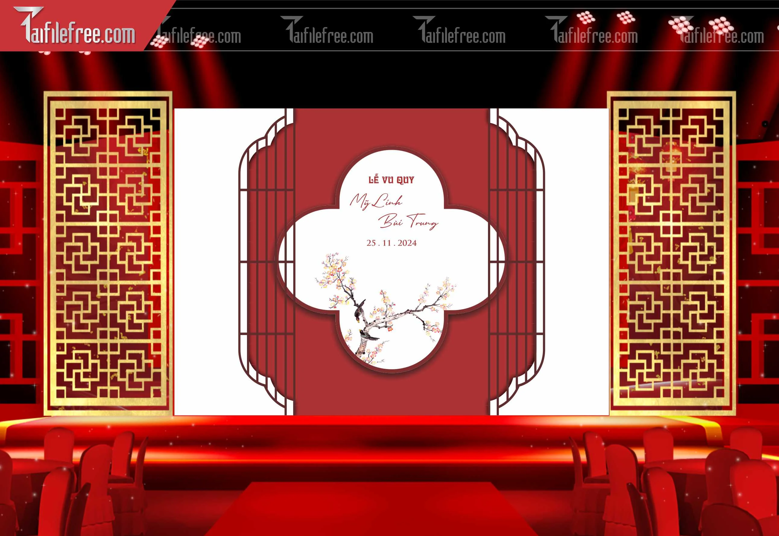 Mẫu Trang Trí Backdrop Đám Cưới Đẹp PDC23