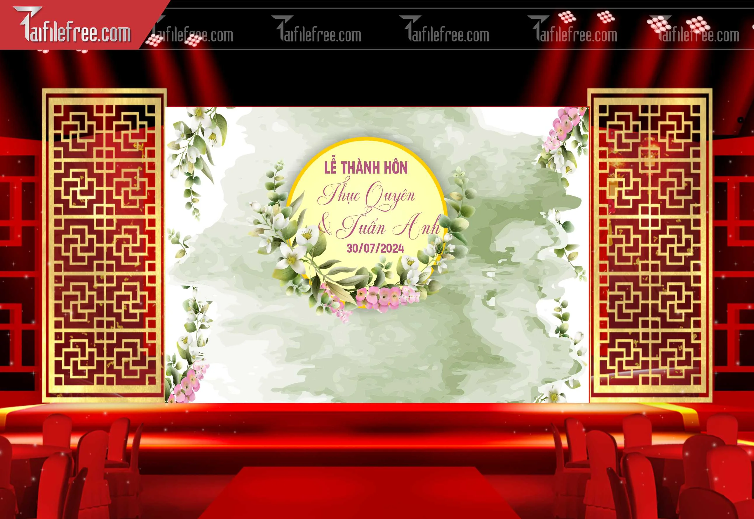 Mẫu Trang Trí Backdrop Đám Cưới Đẹp PDC29