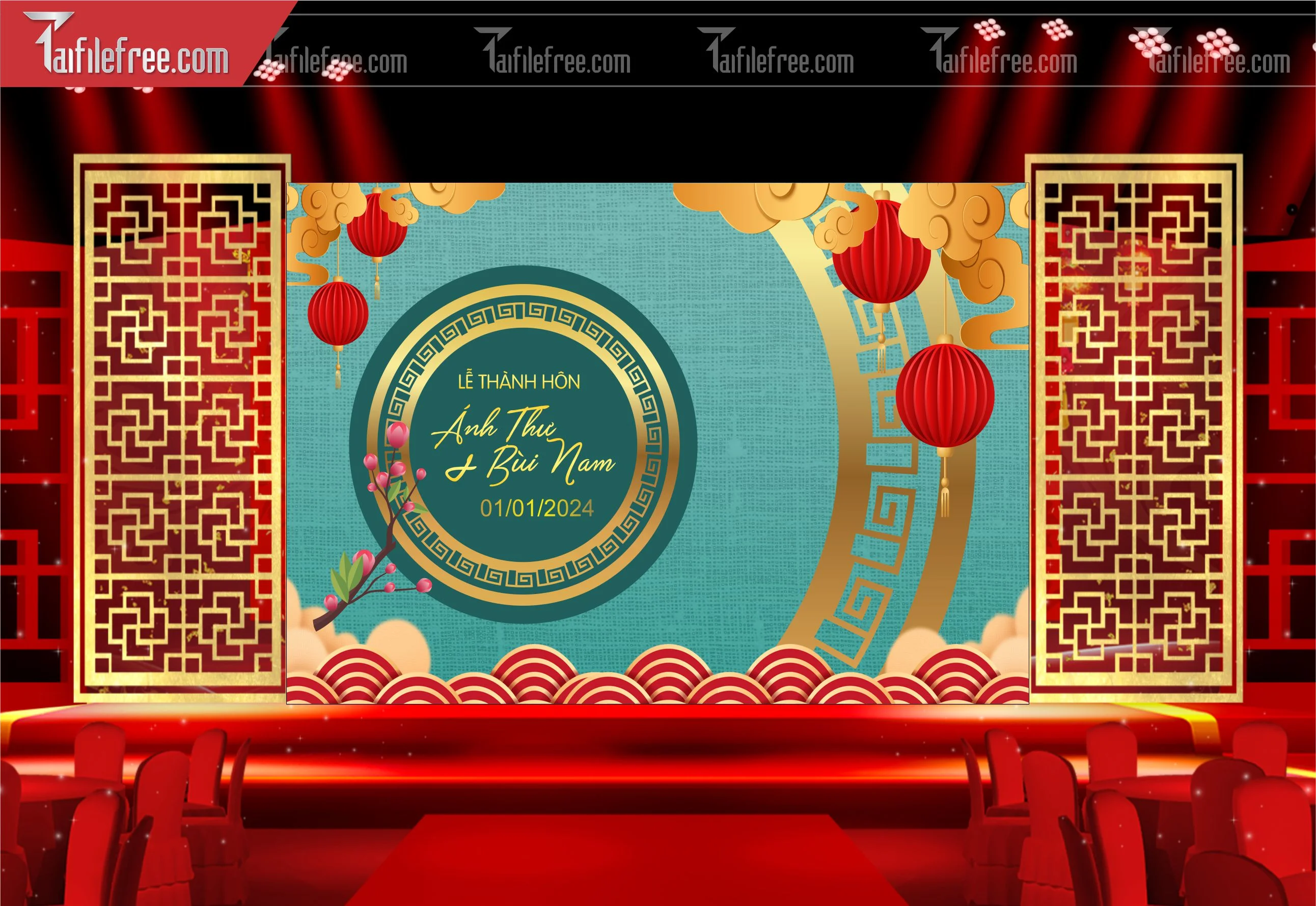 Mẫu Trang Trí Backdrop Đám Cưới Đẹp PDC32