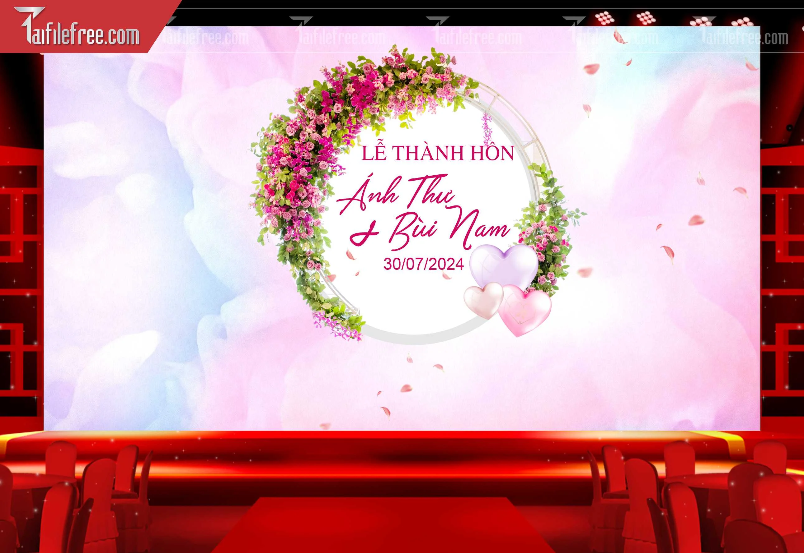 Mẫu Trang Trí Backdrop Đám Cưới Đẹp PDC34