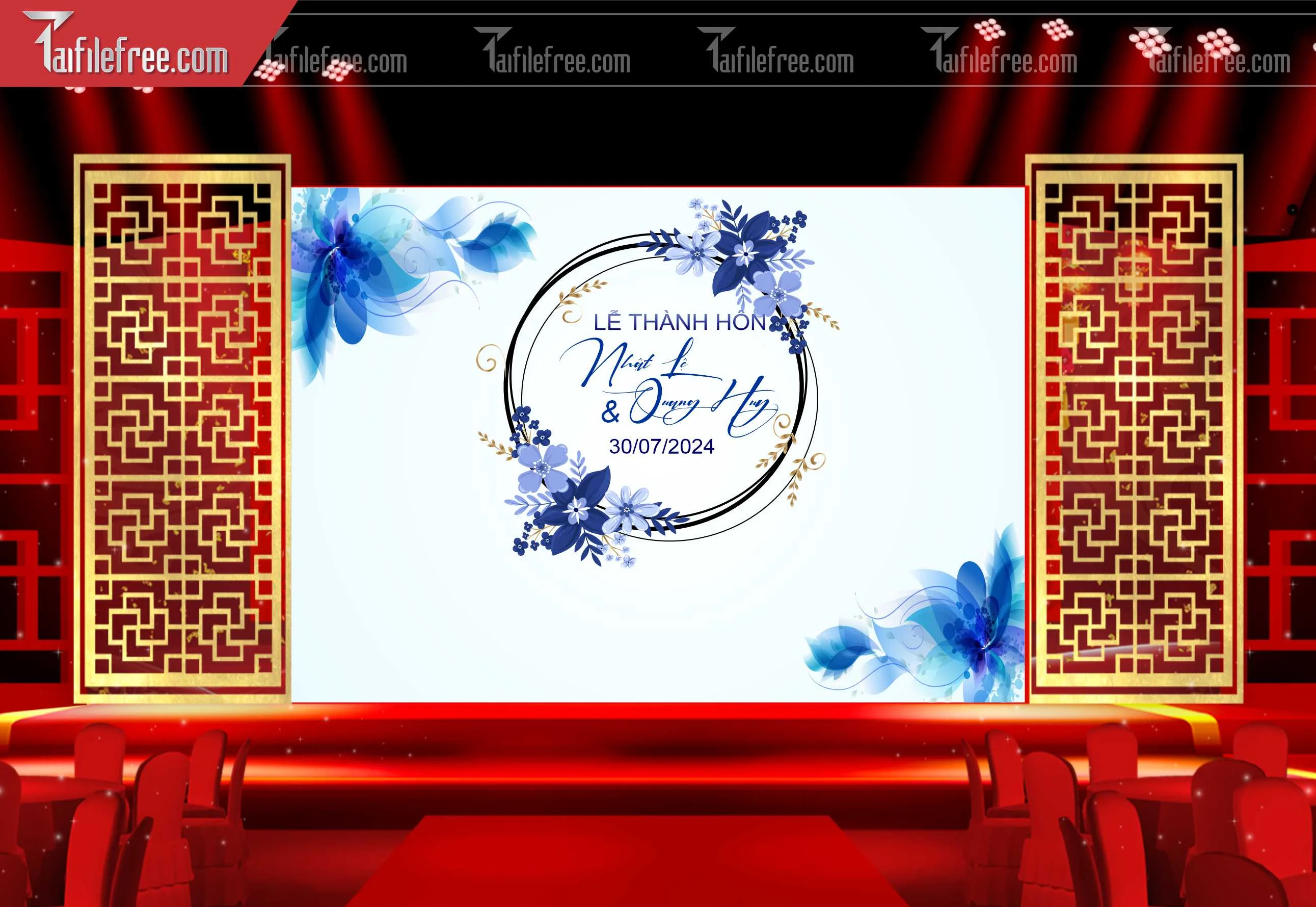 Mẫu Trang Trí Backdrop Đám Cưới Đẹp PDC39