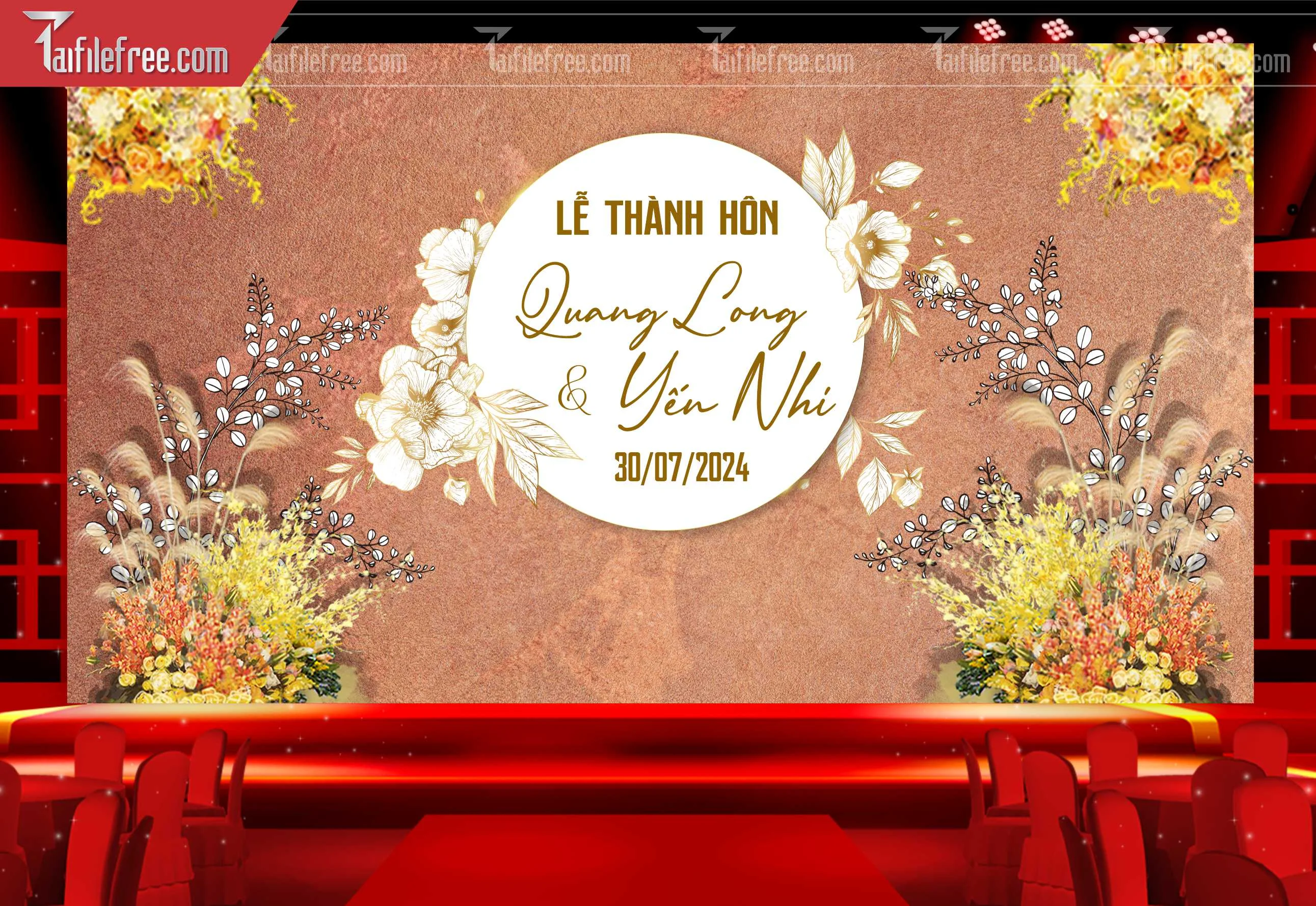 Mẫu Trang Trí Backdrop Đám Cưới Đẹp PDC42