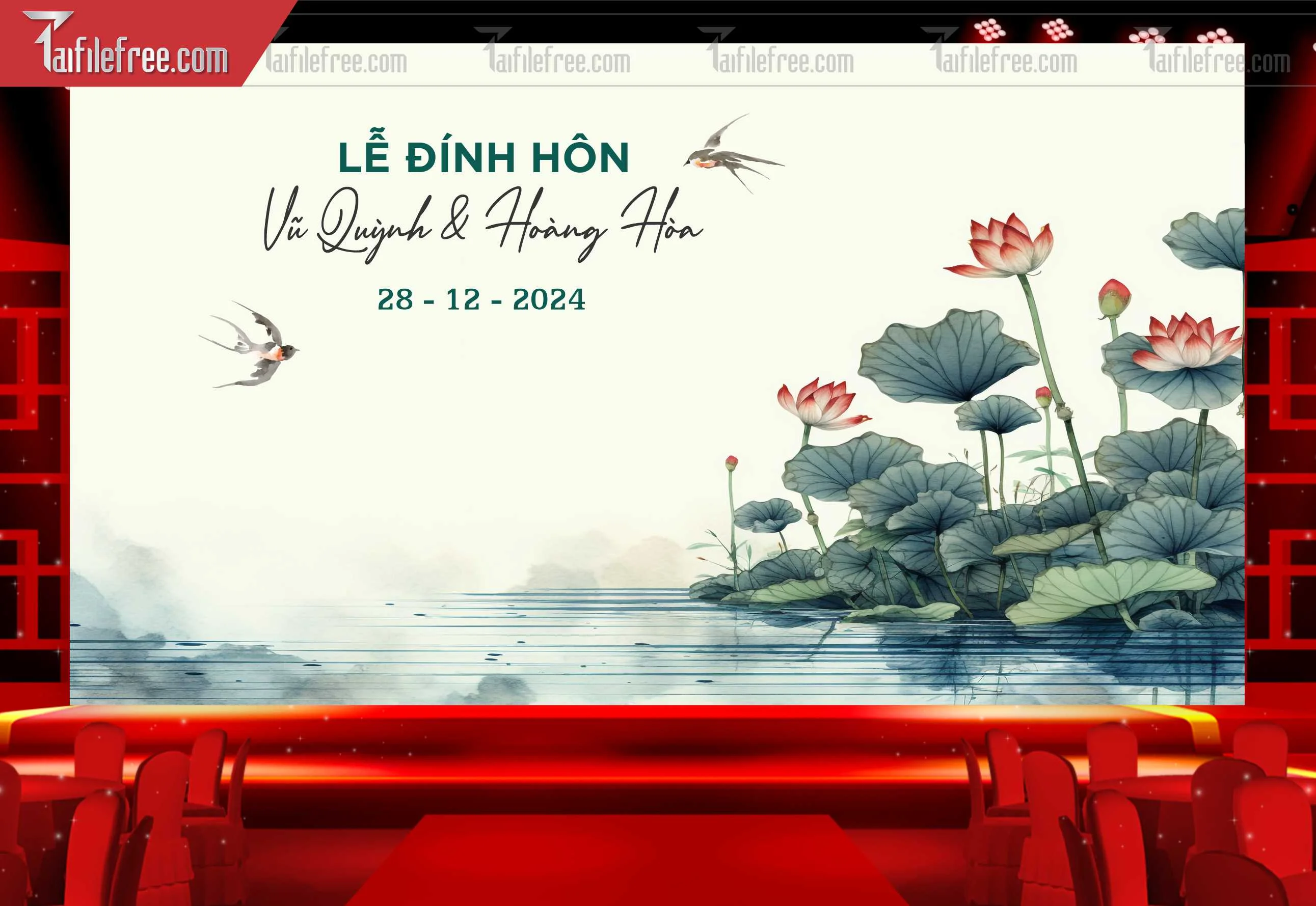 Mẫu Trang Trí Backdrop Đám Cưới Đẹp PDC47