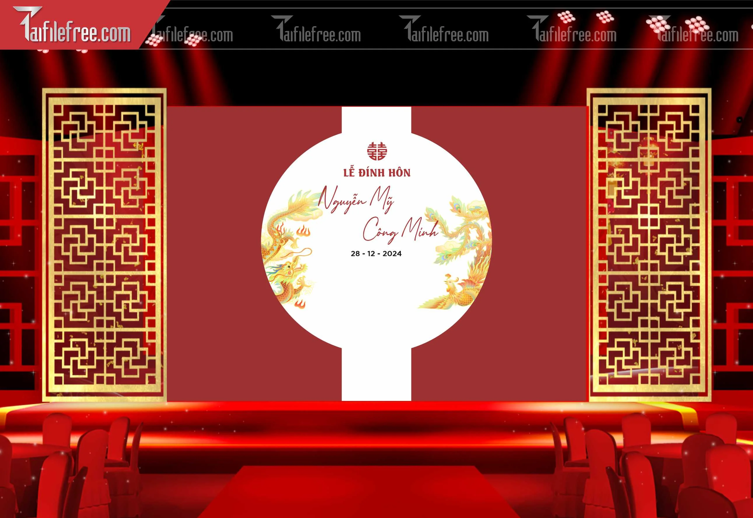 Mẫu Trang Trí Backdrop Đám Cưới Đẹp PDC49