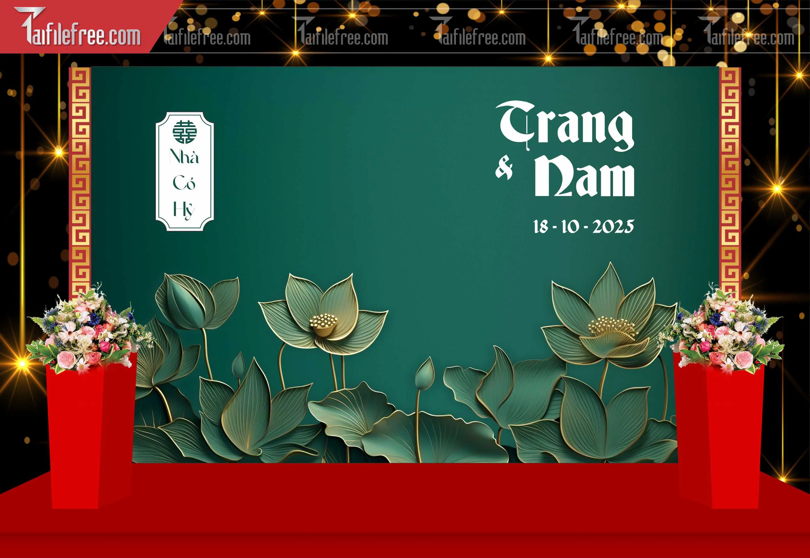 Mẫu Trang Trí Backdrop Đám Cưới Đẹp PDC53