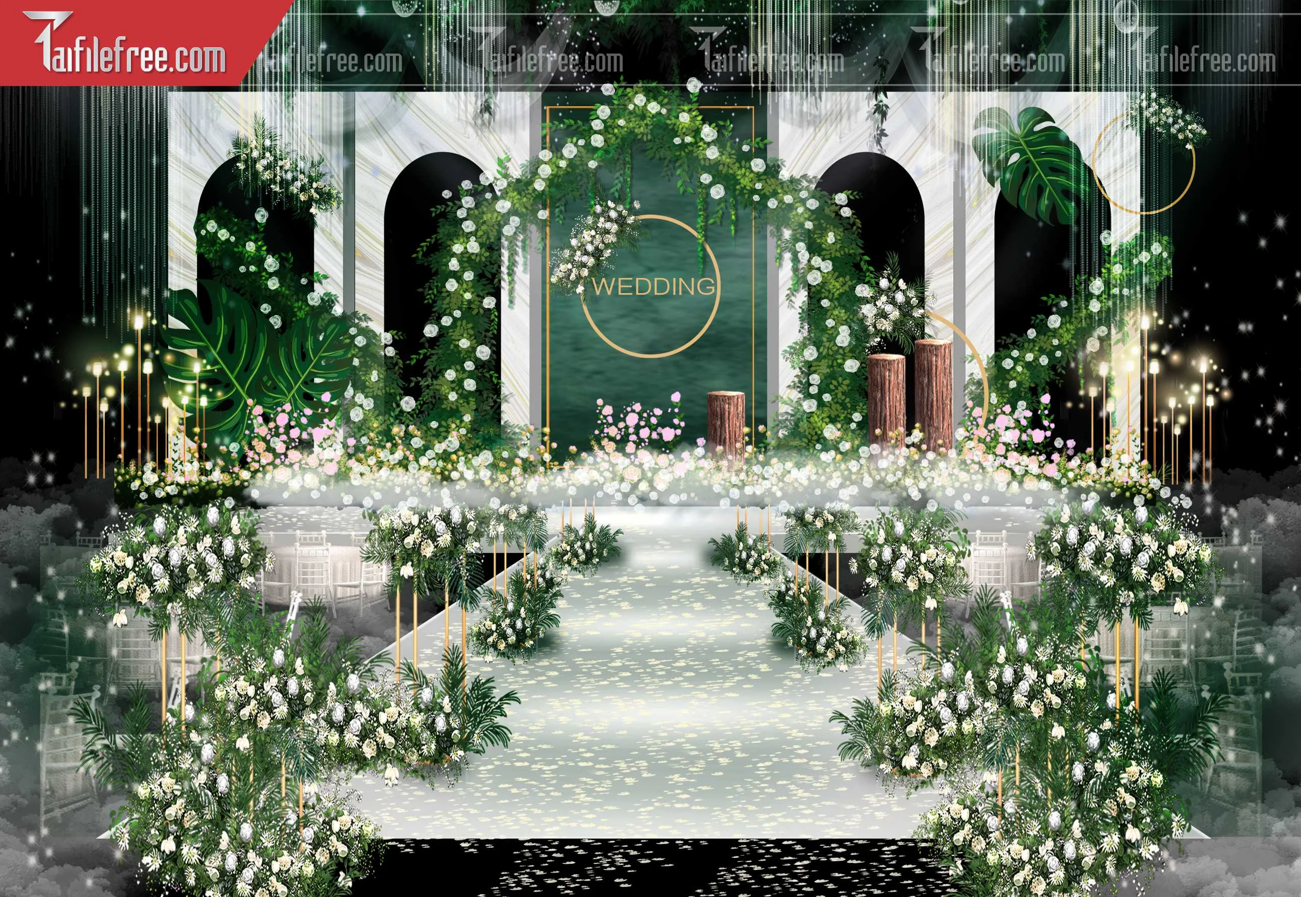 Mẫu Trang Trí Backdrop Đám Cưới Đẹp PDC67