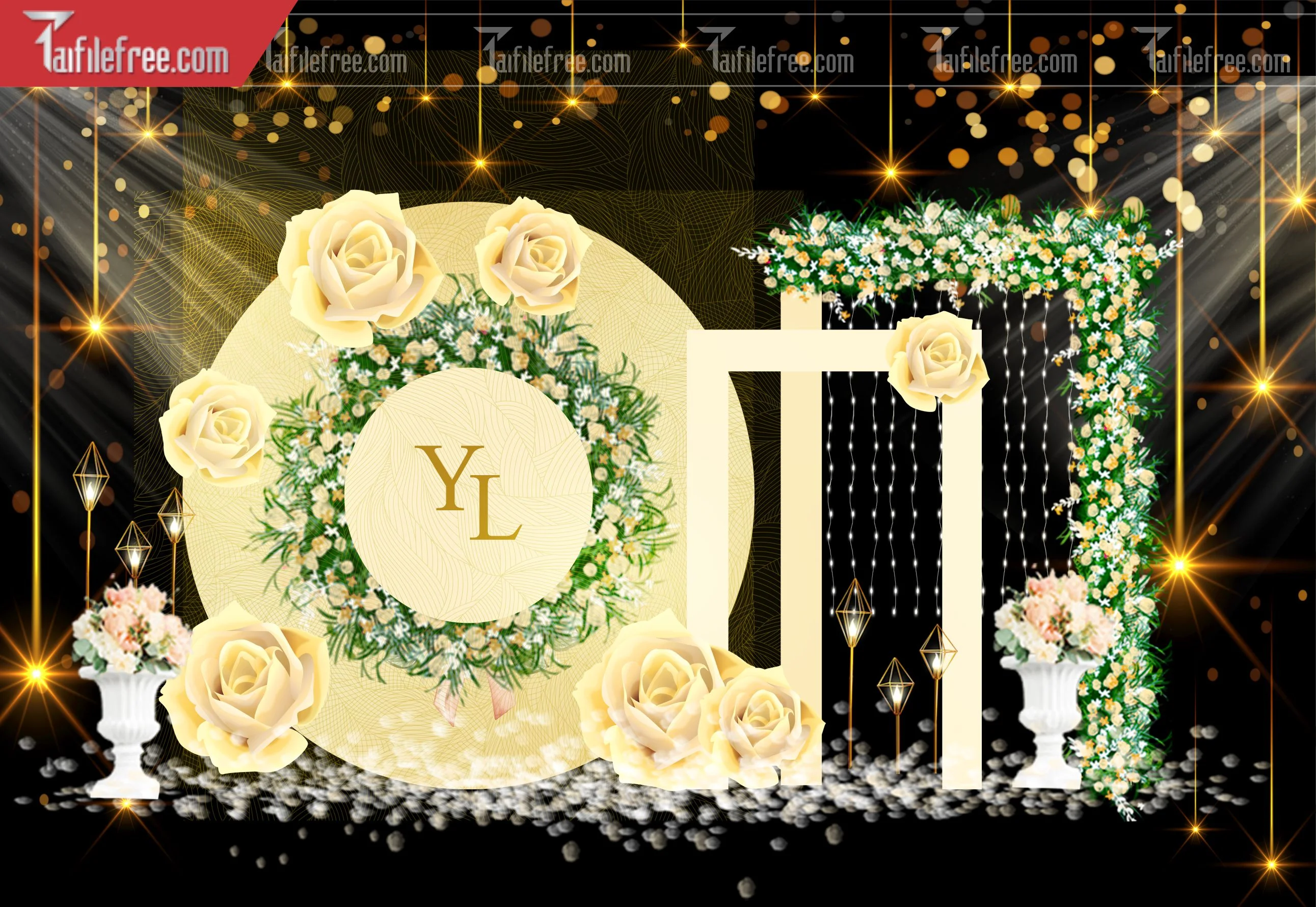 Mẫu Trang Trí Backdrop Đám Cưới Đẹp PDC74