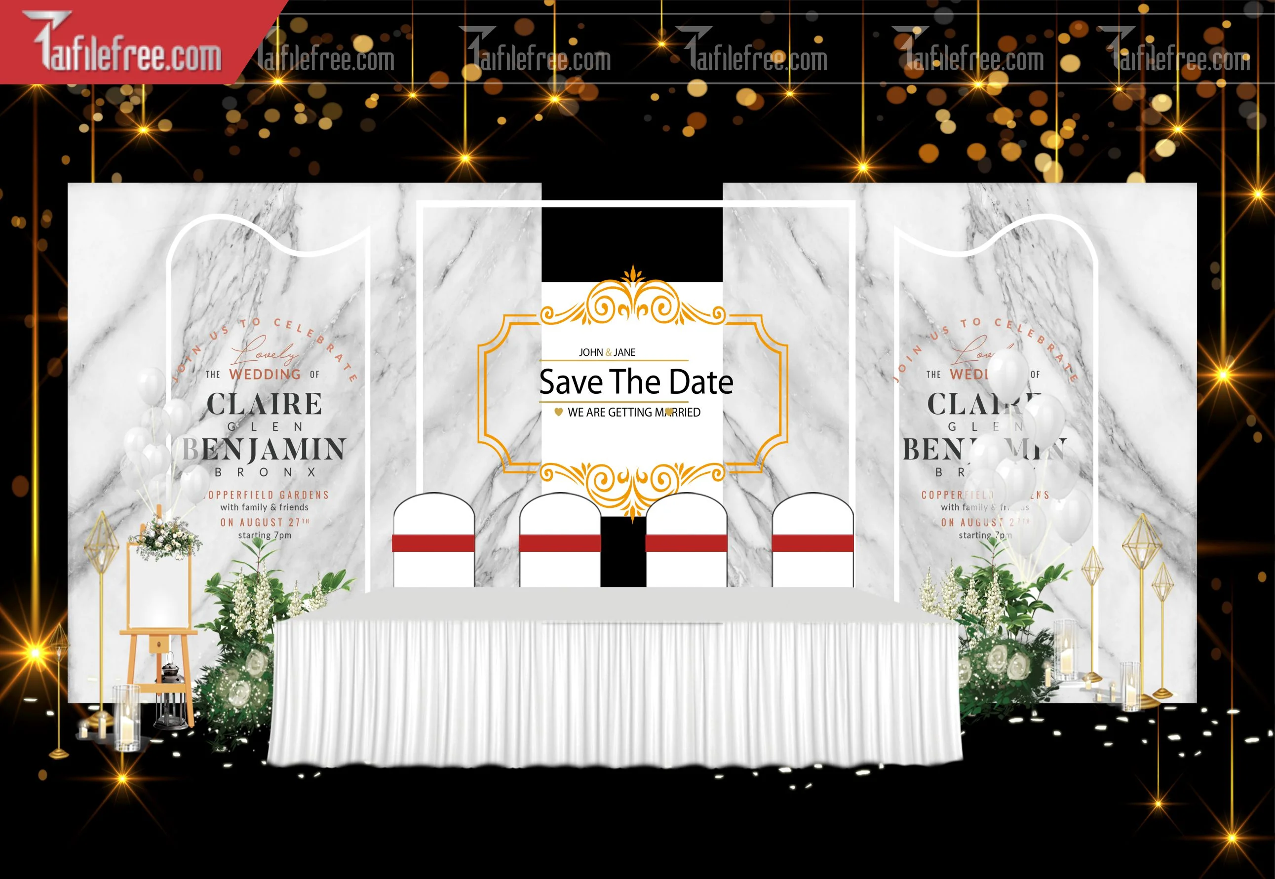 Mẫu Trang Trí Backdrop Đám Cưới Đẹp PDC77
