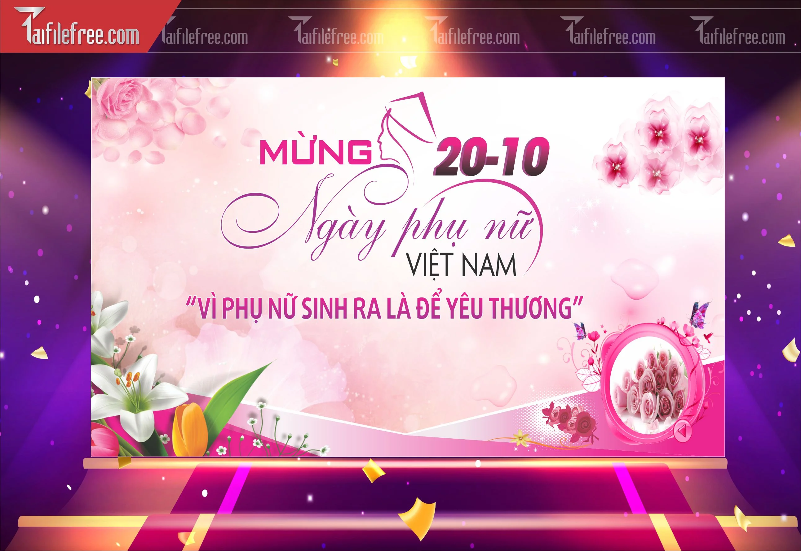 Phông Nền Ngày Phụ Nữ Việt Nam Đẹp, Ấn Tượng PNN106