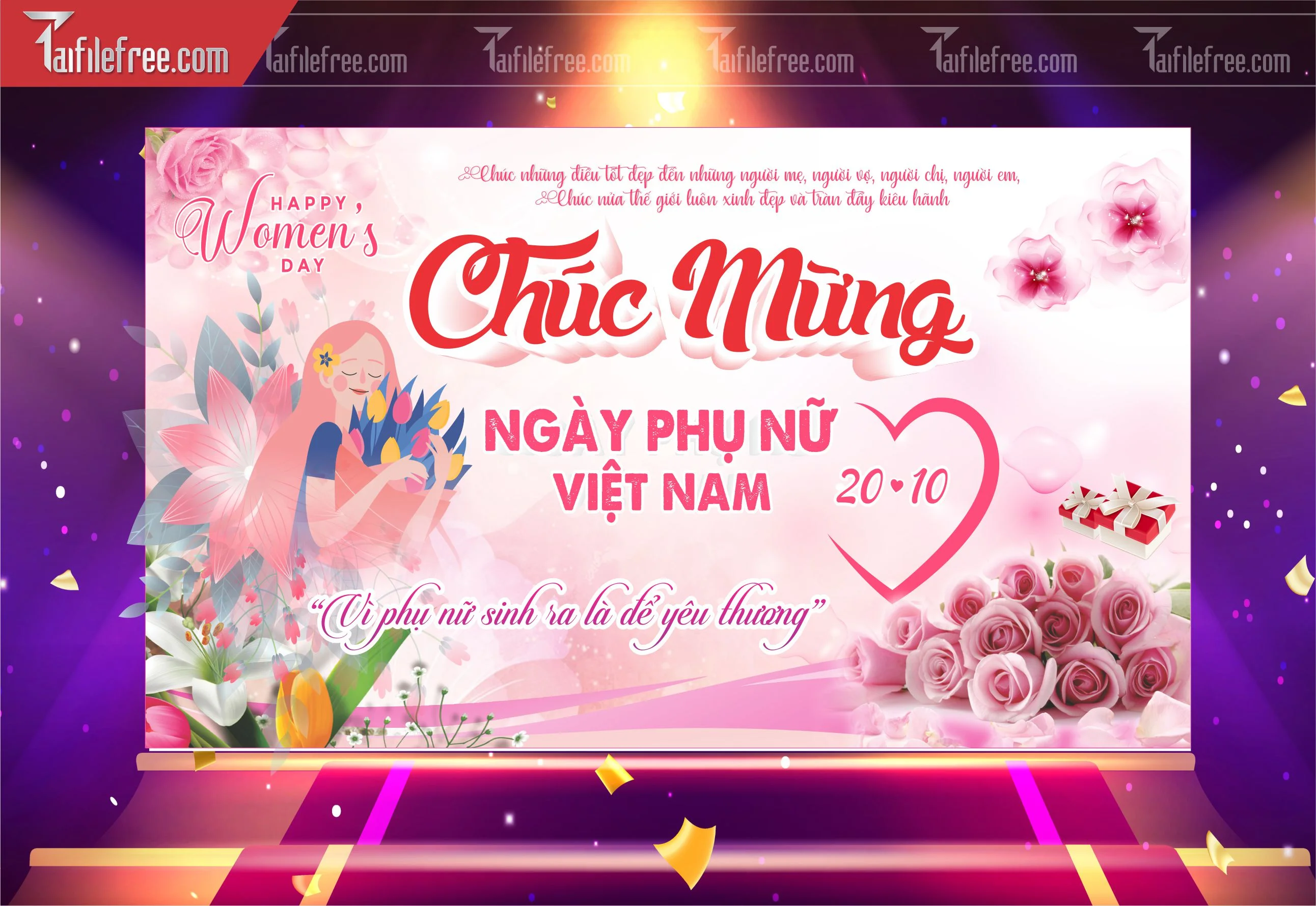Phông Nền Ngày Phụ Nữ Việt Nam Đẹp, Ấn Tượng PNN107