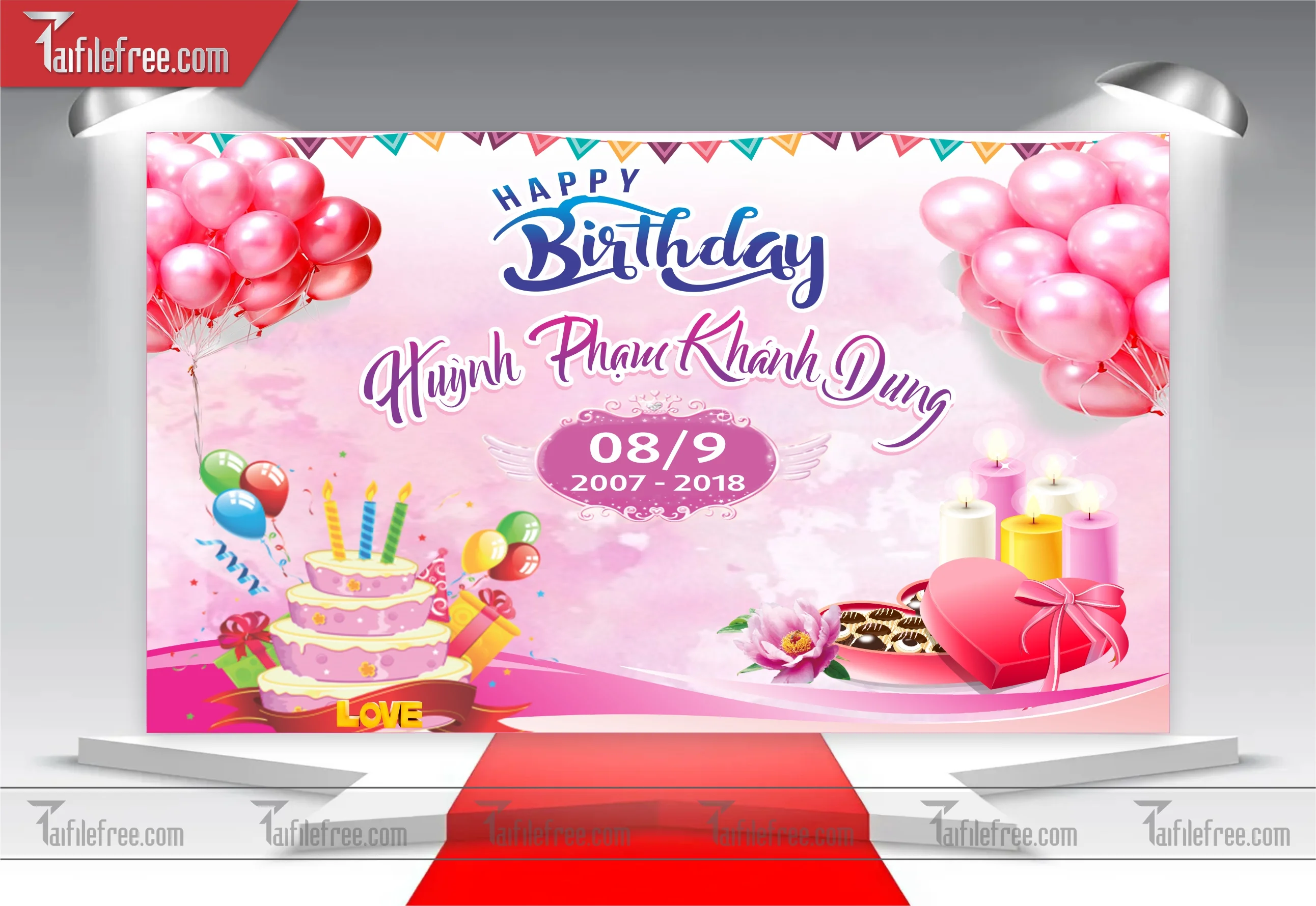 Mẫu Backdrop, Background Sinh Nhật Đẹp - Sang Trọng SNA24