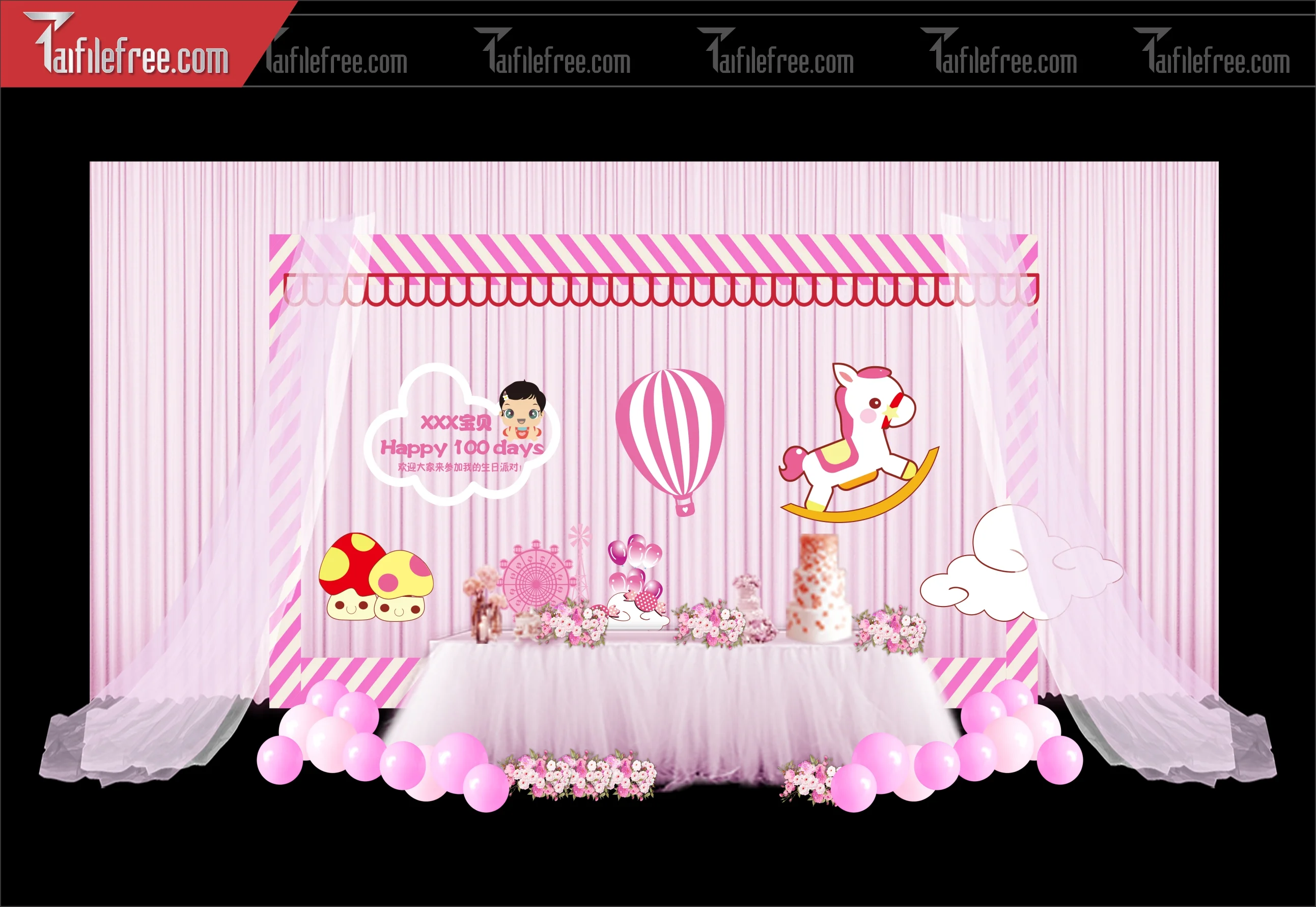 Mẫu Backdrop, Background Sân Khấu Sinh Nhật Đẹp - Sang Trọng SNA69