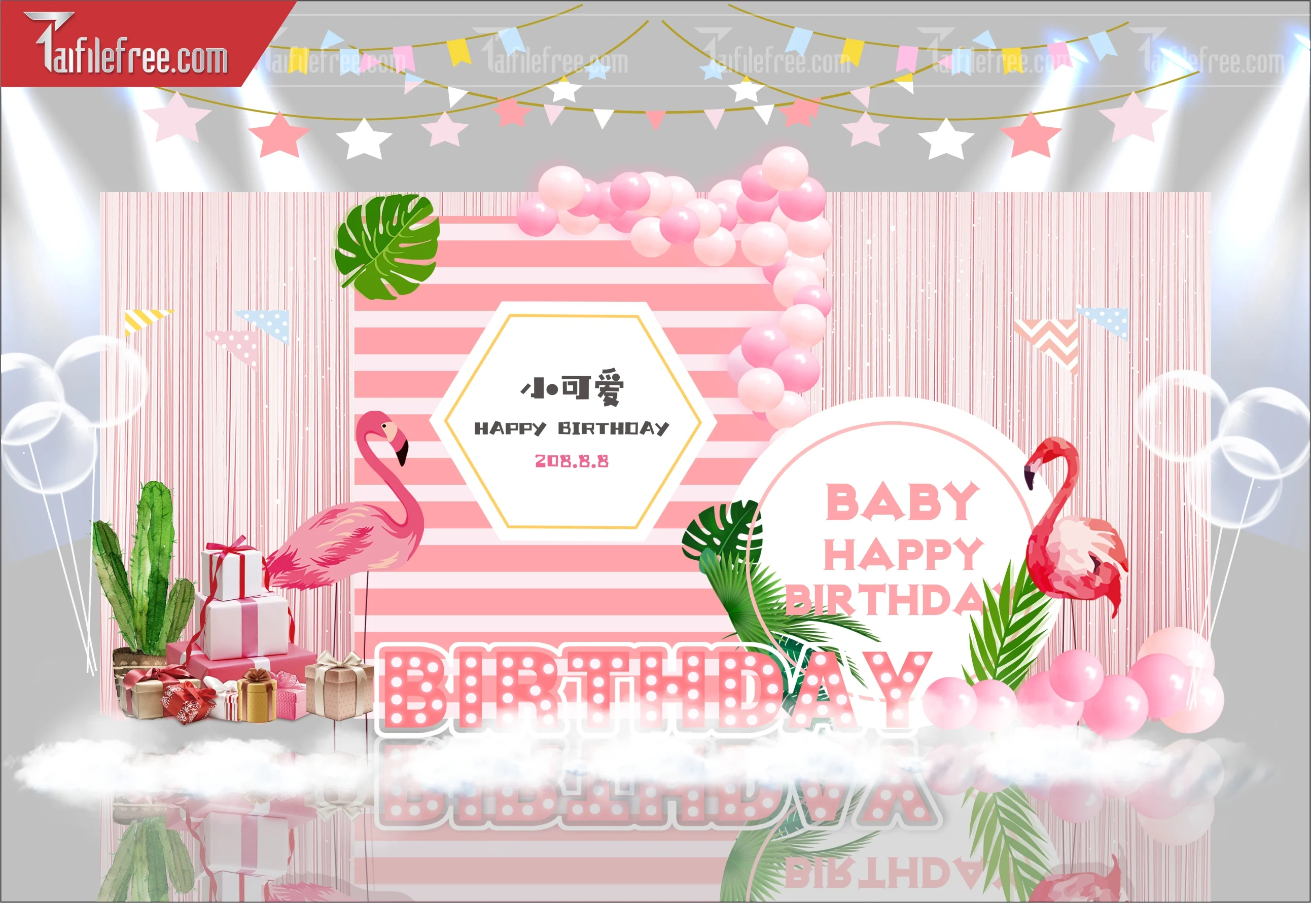 Mẫu Backdrop, Background Sân Khấu Sinh Nhật Đẹp - Sang Trọng SNA73