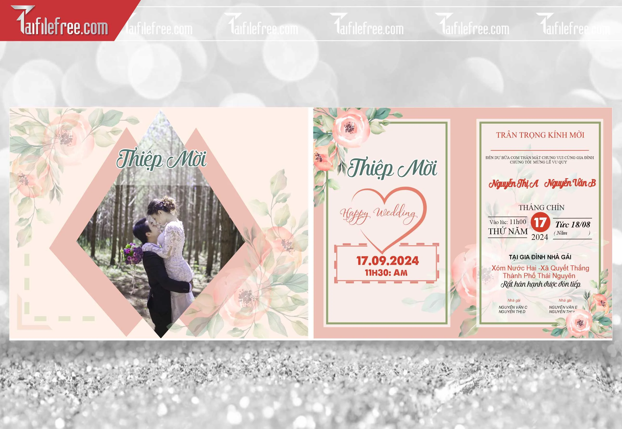 Mẫu Thiệp Cưới Đẹp File Vector_TC13