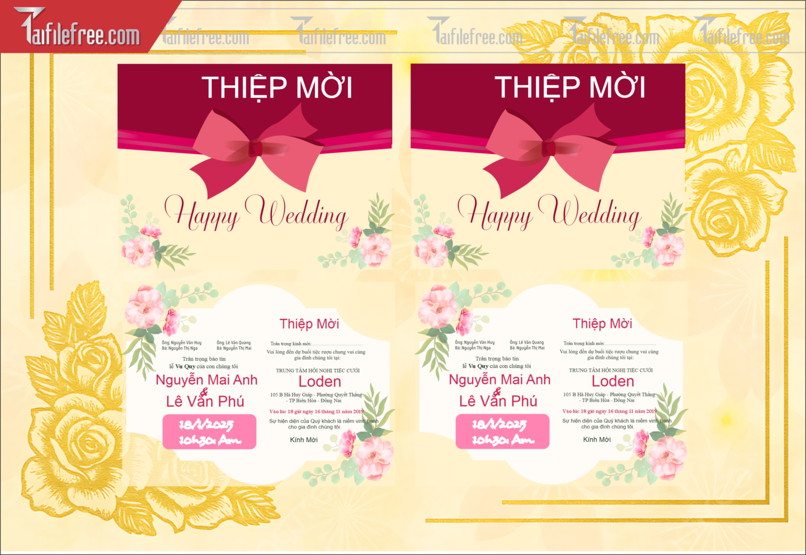 Mẫu Thiệp Cưới Đẹp File Vector_TC133