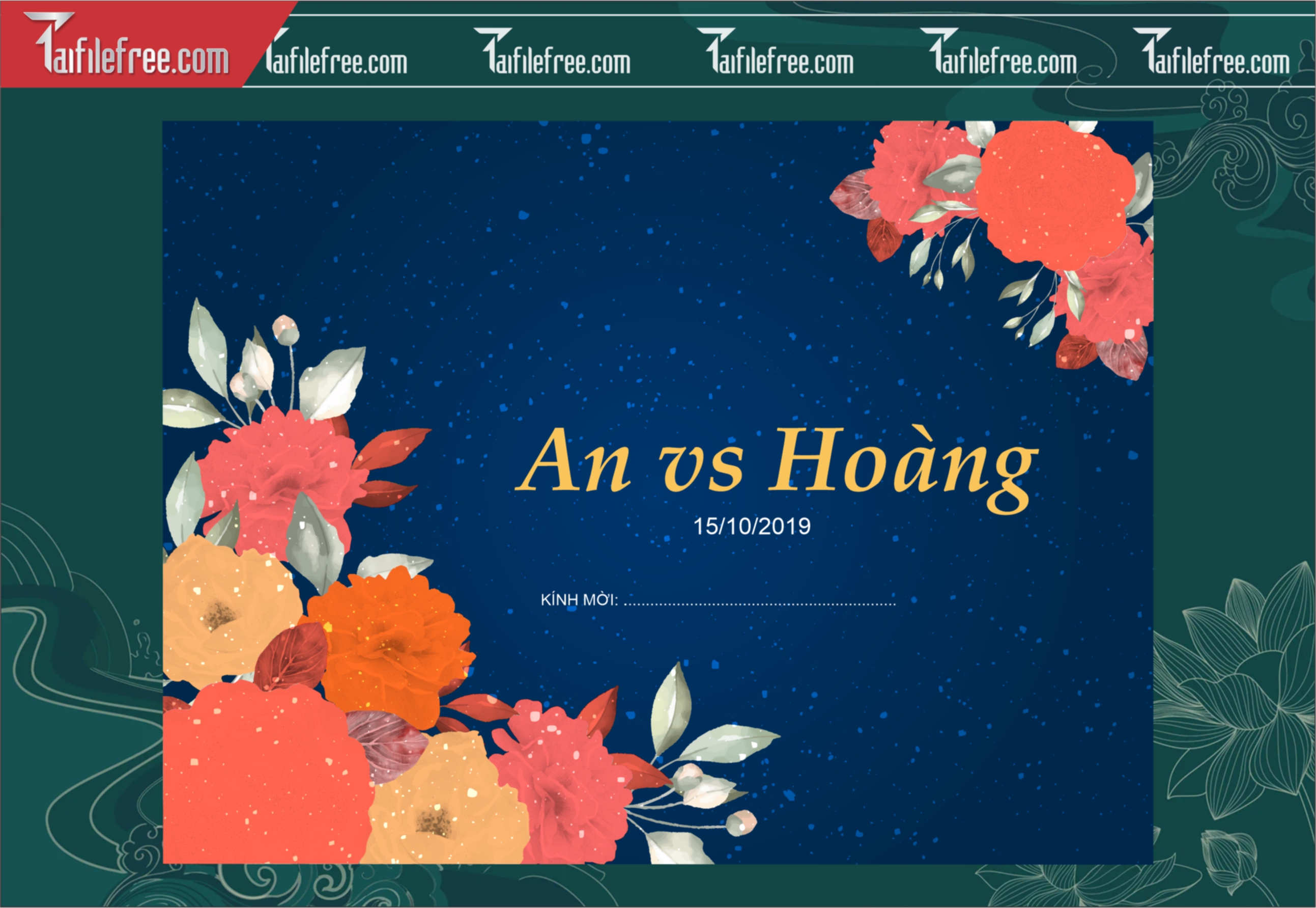 Mẫu Thiệp Cưới Đẹp File Vector_TC137