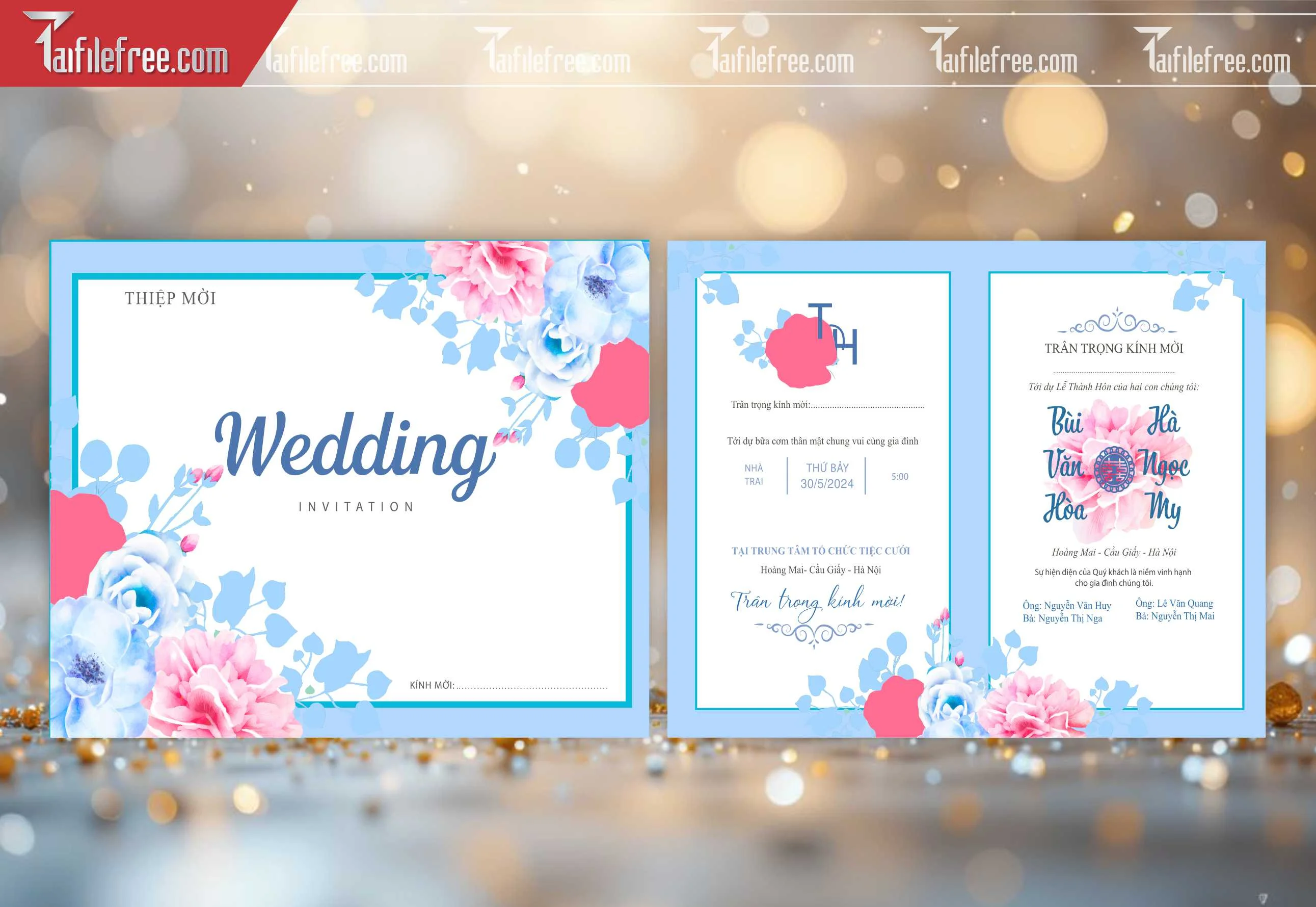 Mẫu Thiệp Cưới Đẹp File Vector_TC18