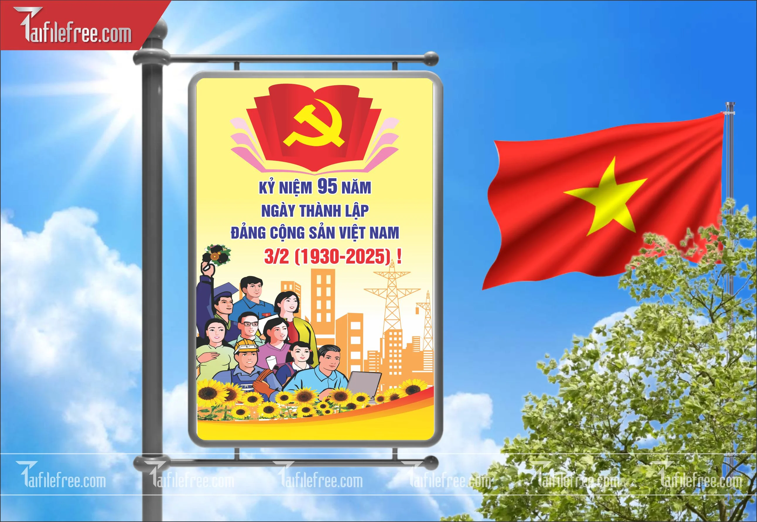 Mẫu Poster/Banner Chào Mừng Ngày Thành Lập Đảng_TD144