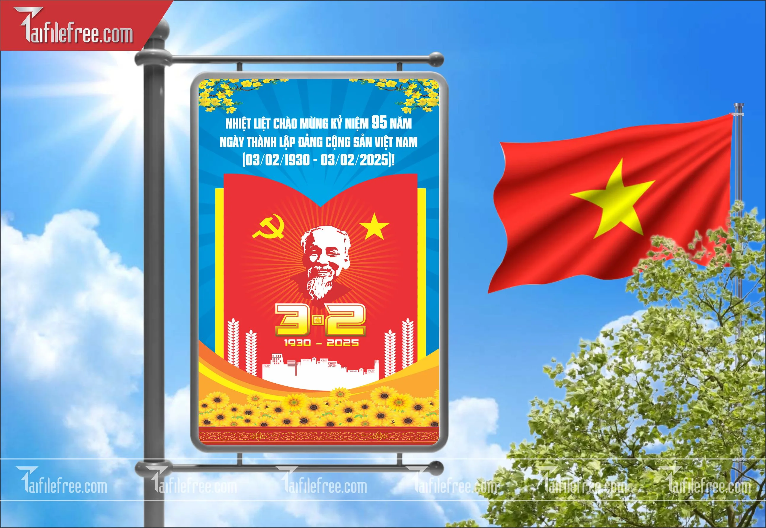Mẫu Poster/Banner Chào Mừng Ngày Thành Lập Đảng_TD146