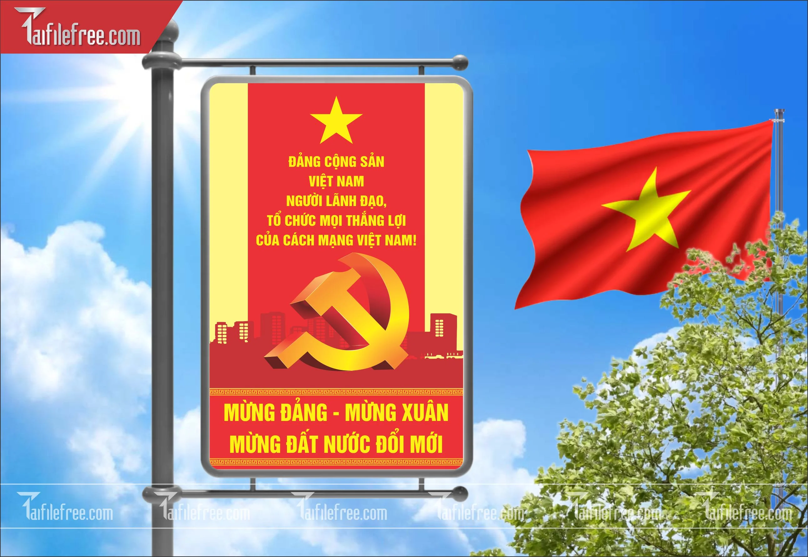 Mẫu Poster/Banner Mừng Đảng Mừng Xuân_TD152