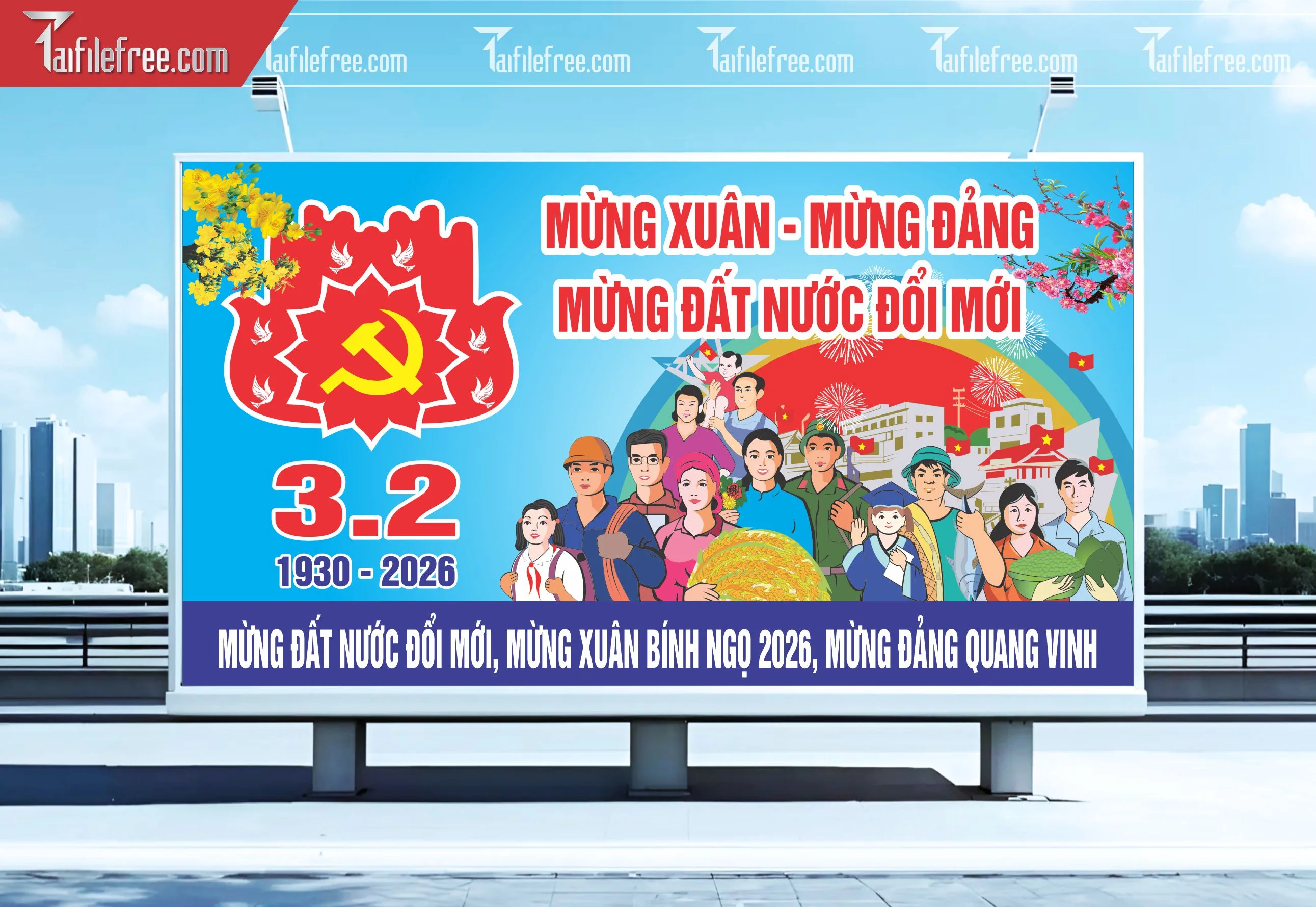 Mẫu Poster/Banner Chào Mừng Ngày Thành Lập Đảng_TD187