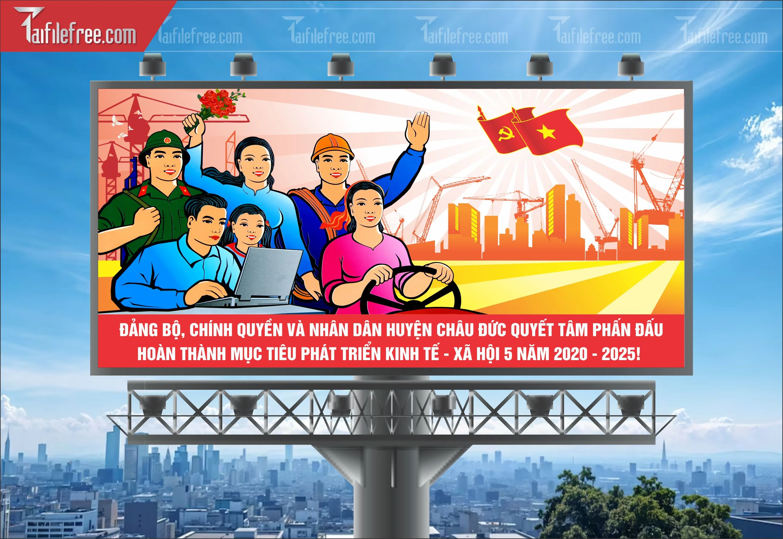 Mẫu Poster/Banner Chào Mừng Ngày Thành Lập Đảng_TD192