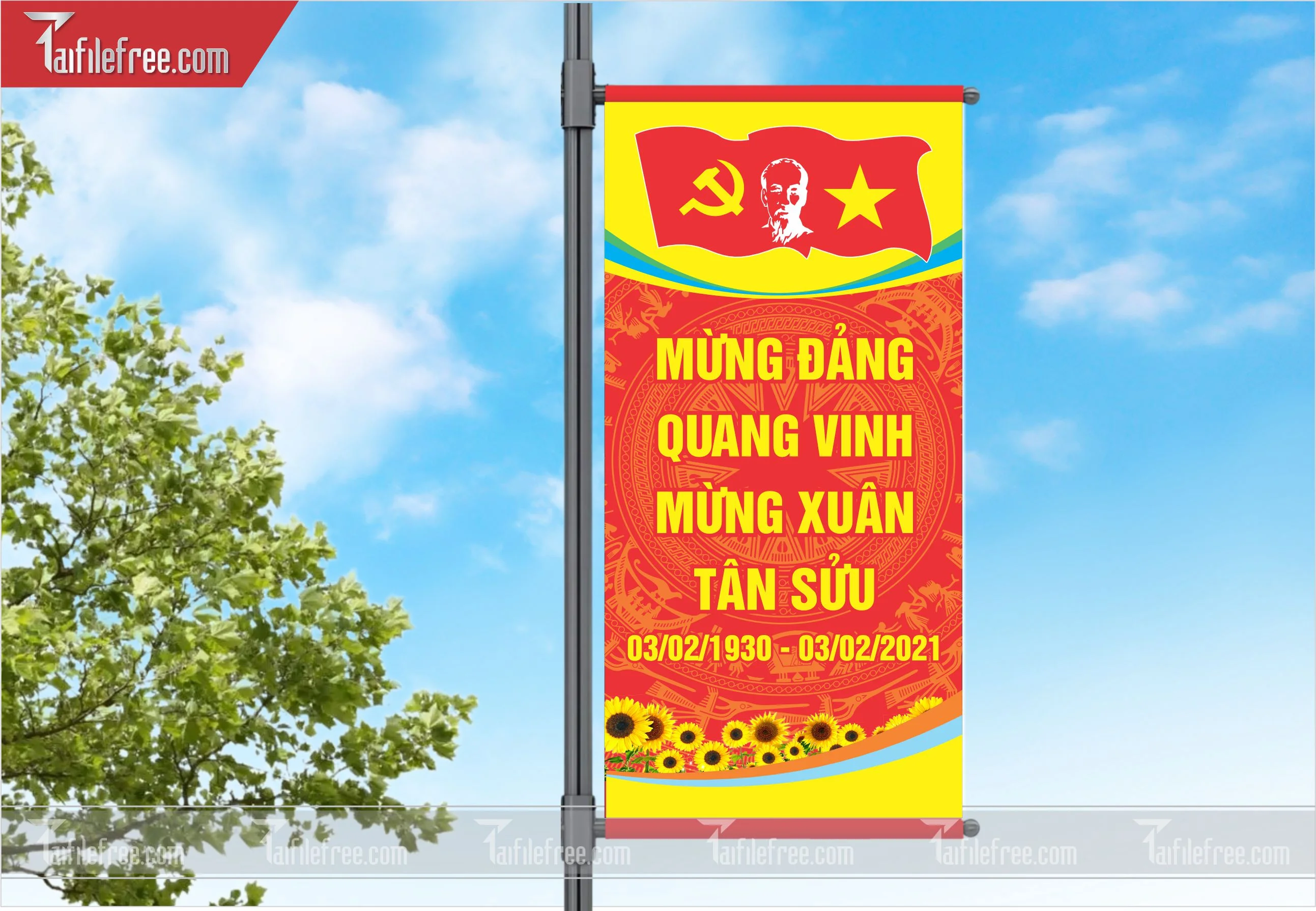 Phướn Cổ Động Mừng Đảng Mừng Xuân, Kỷ Niệm Ngày Thành Lập Đảng Cộng sản Việt Nam_TD20