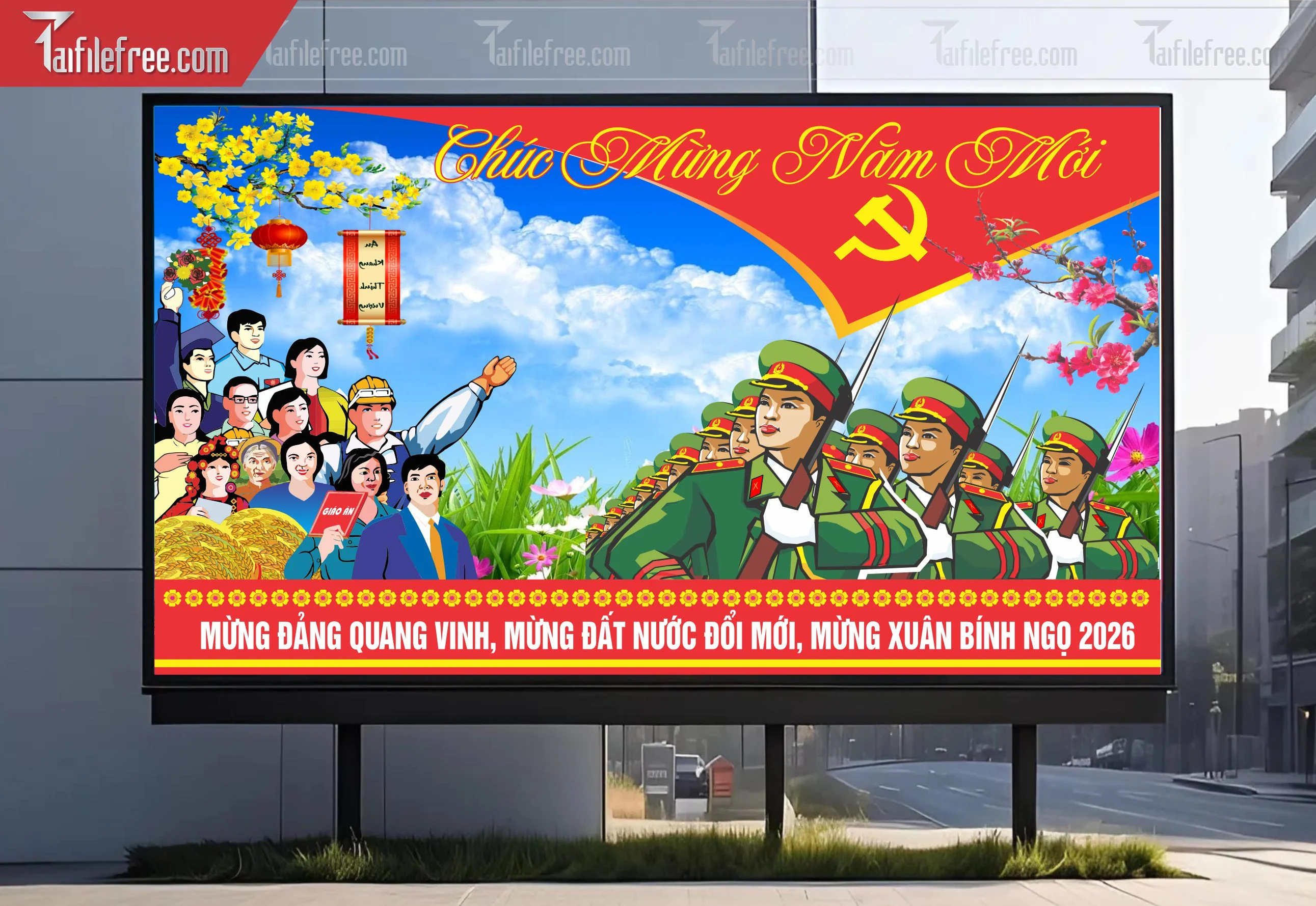 Mẫu Poster/Banner Mừng Đảng Mừng Xuân_TD207