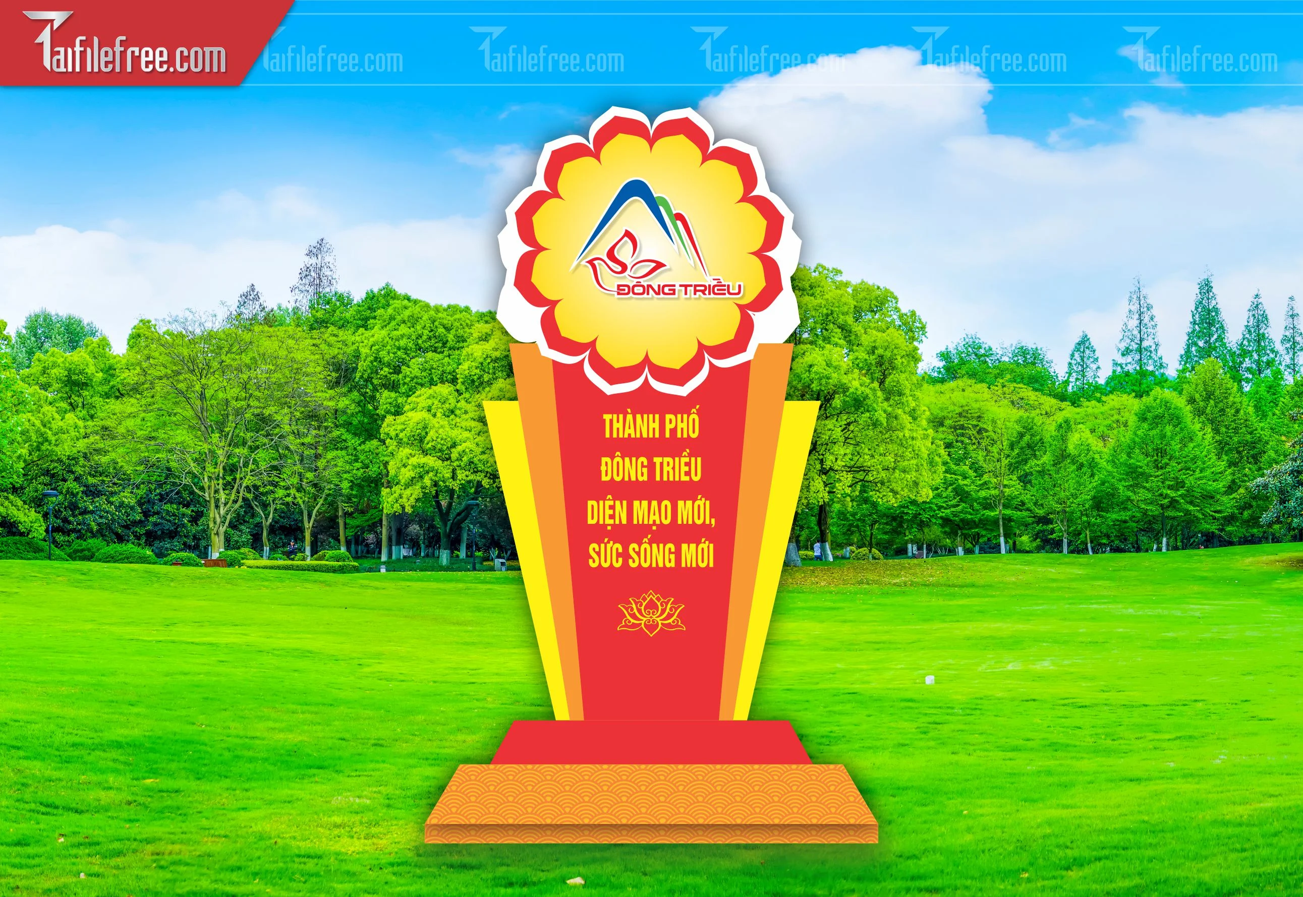 Bục Cổ Động Chào Mừng Thành Lập Thành Phố__TD217