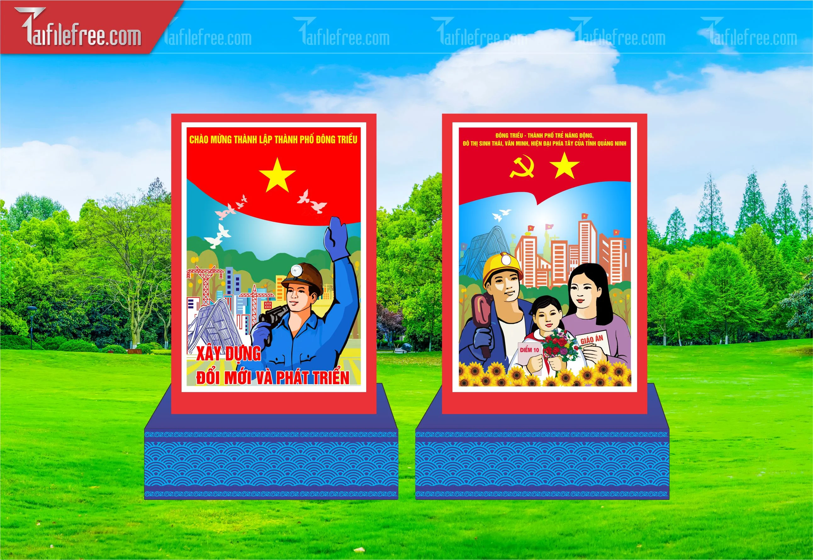 Bục Cổ Động Chào Mừng Thành Lập Thành Phố__TD221