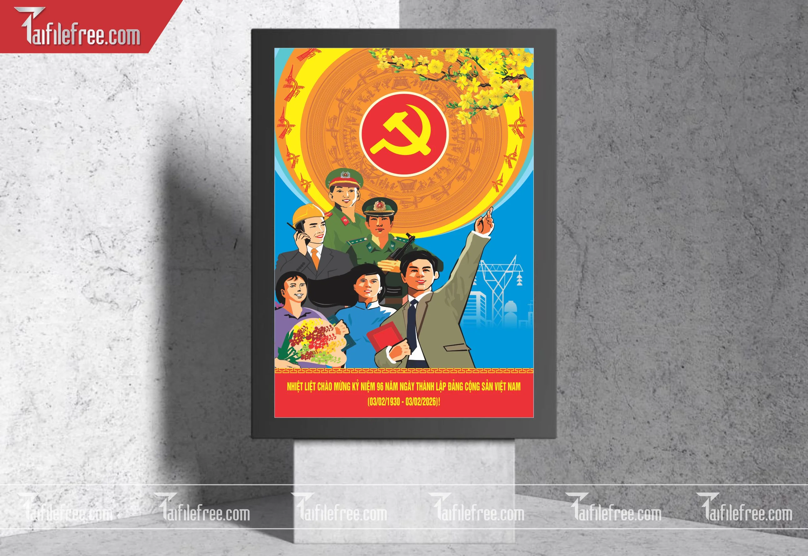 Mẫu Poster/Banner Chào Mừng Ngày Thành Lập Đảng_TD227