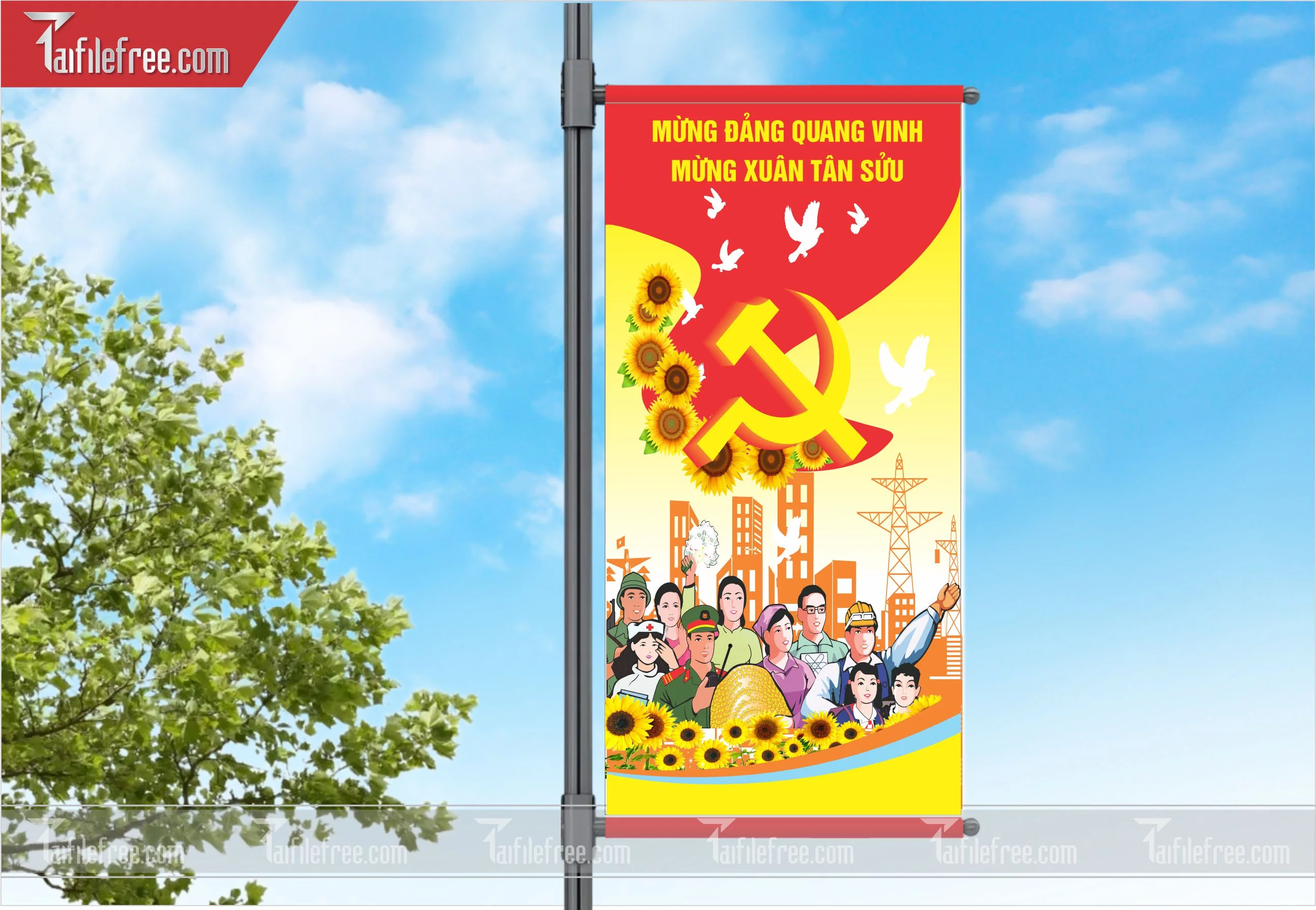 Phướn Cổ Động Mừng Đảng Mừng Xuân, Kỷ Niệm Ngày Thành Lập Đảng Cộng sản Việt Nam_TD23