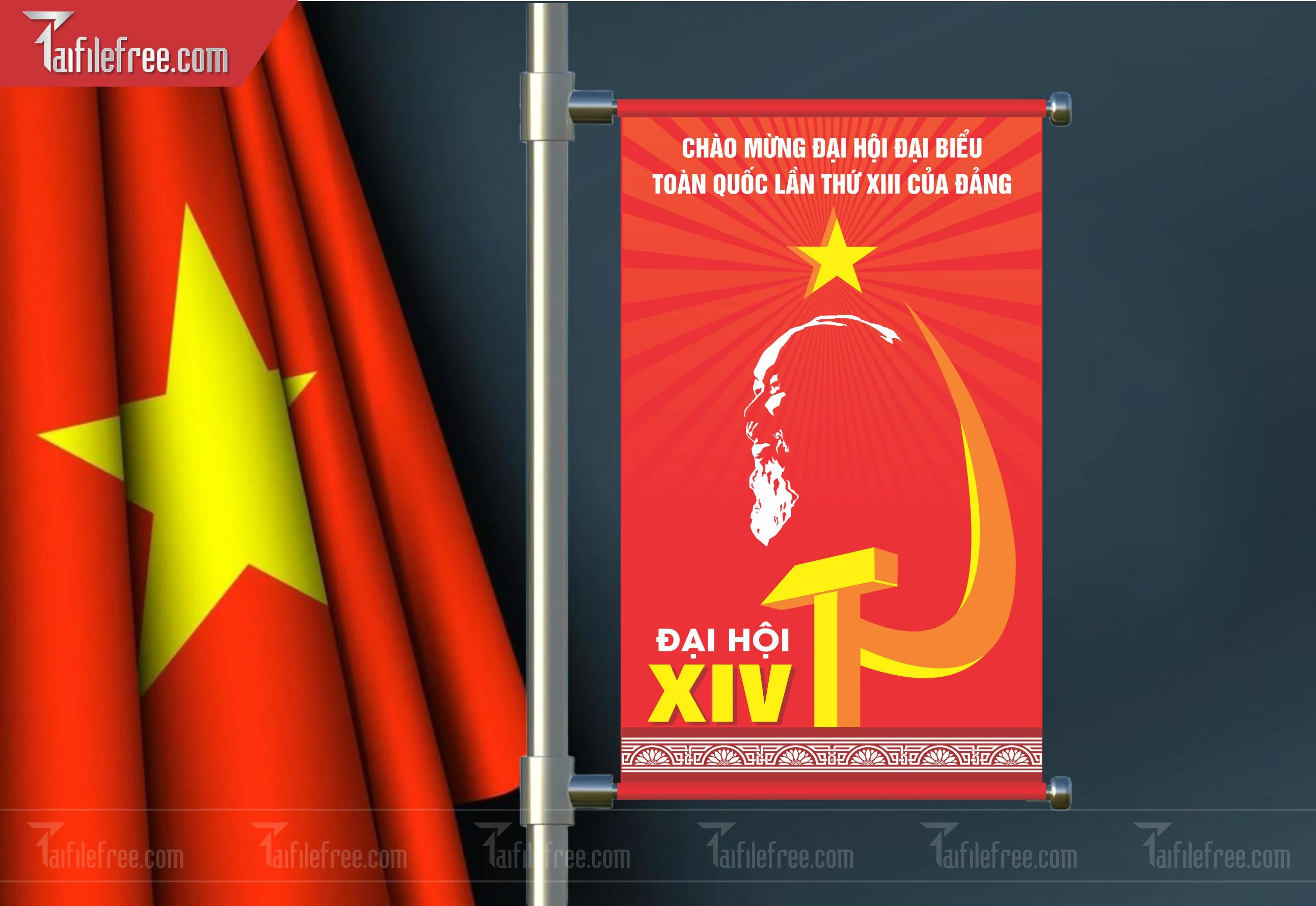 Mẫu Backdrop/Banner Đại Hội Đảng Bộ_TD51