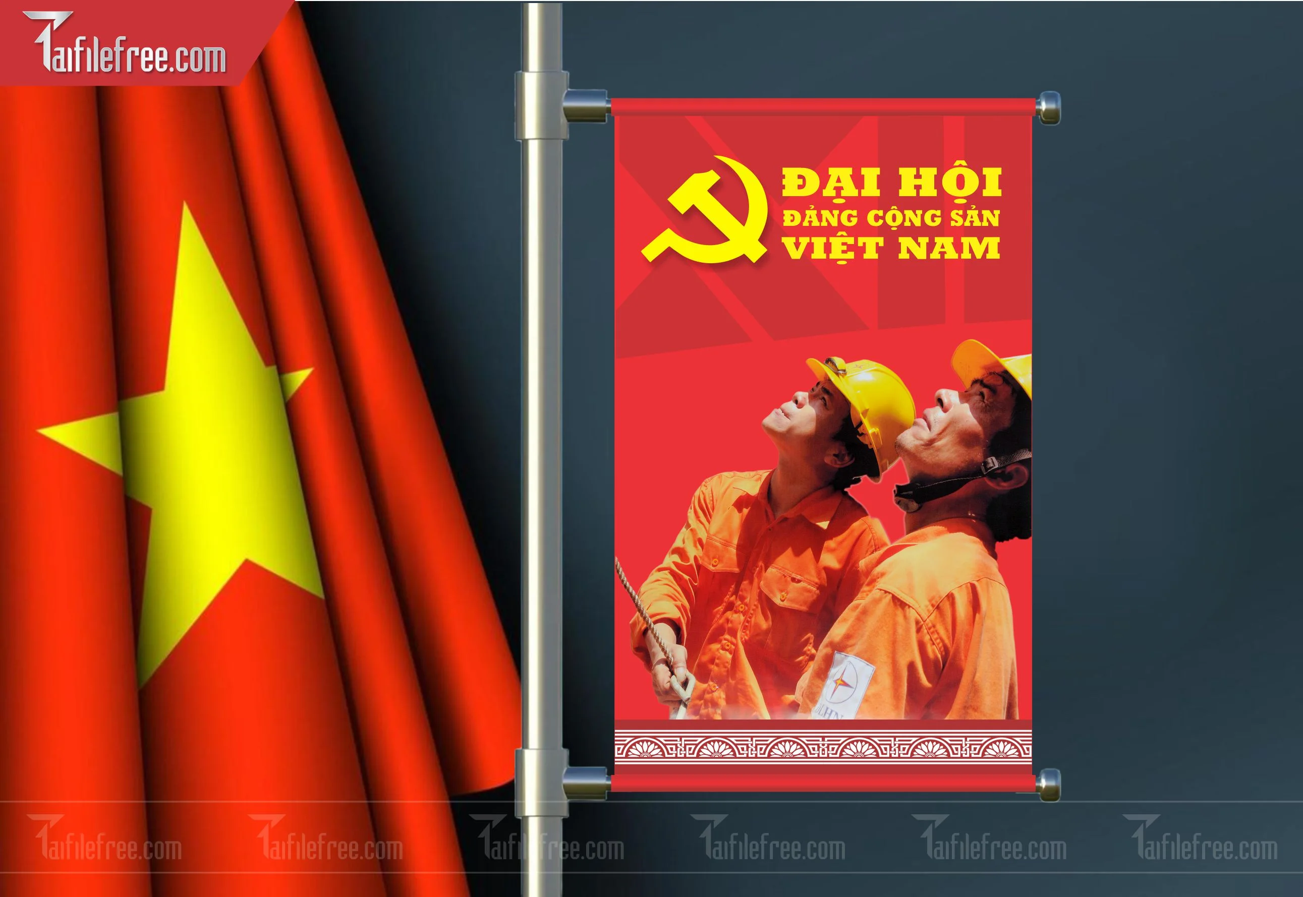 Mẫu Backdrop/Banner Đại Hội Đảng Bộ_TD52