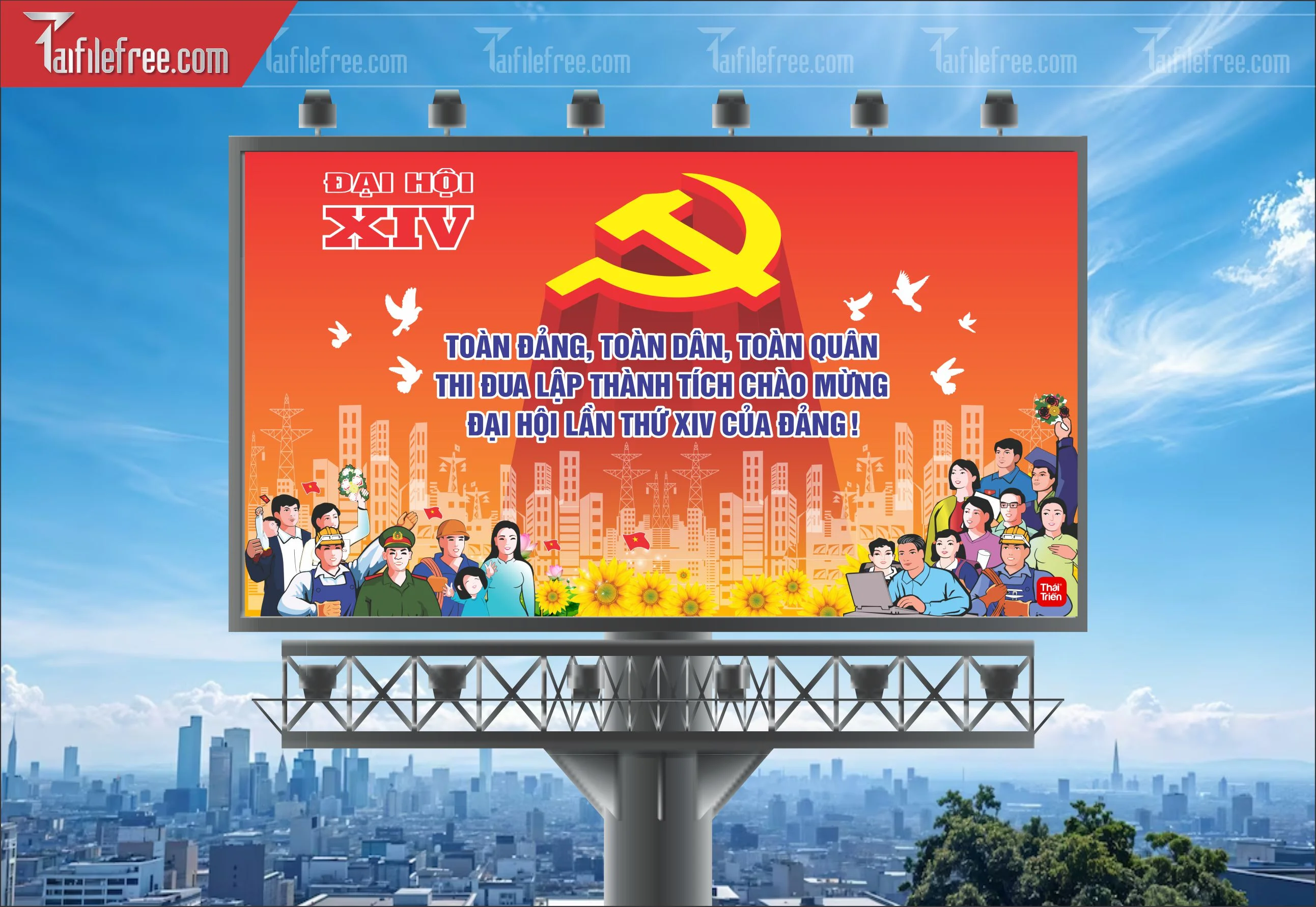Mẫu Poster/Banner Đại Hội Đảng Bộ__TD83