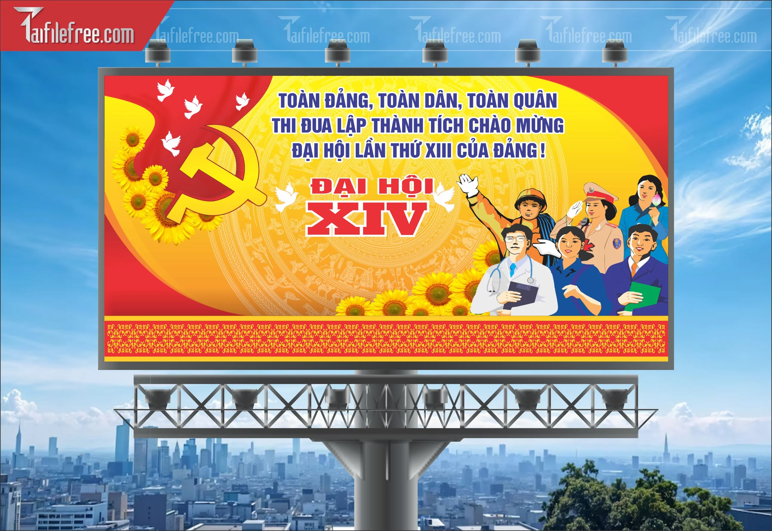 Mẫu Poster/Banner Đại Hội Đảng Bộ_TD85