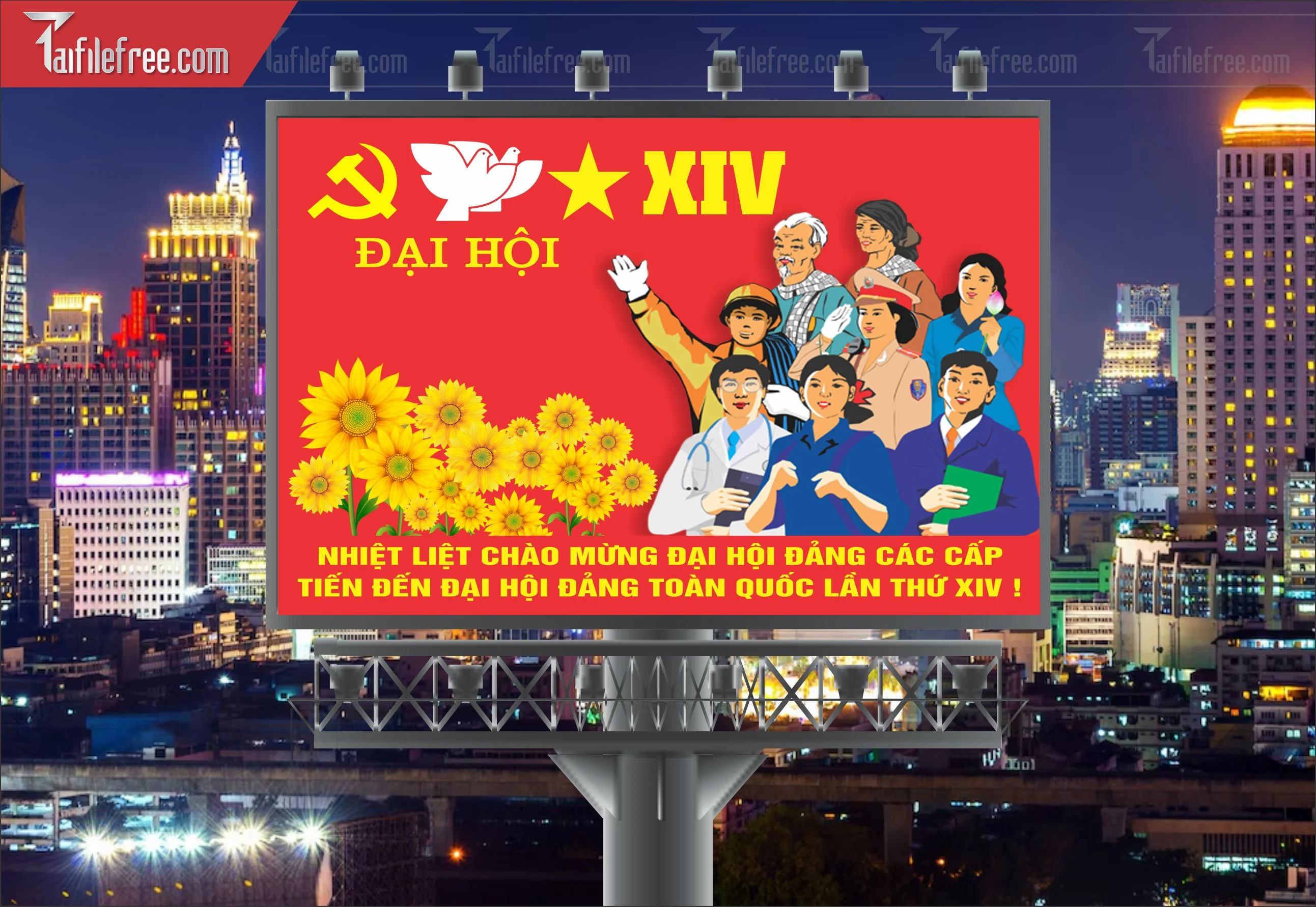 Mẫu Poster/Banner Đại Hội Đảng Bộ_TD90
