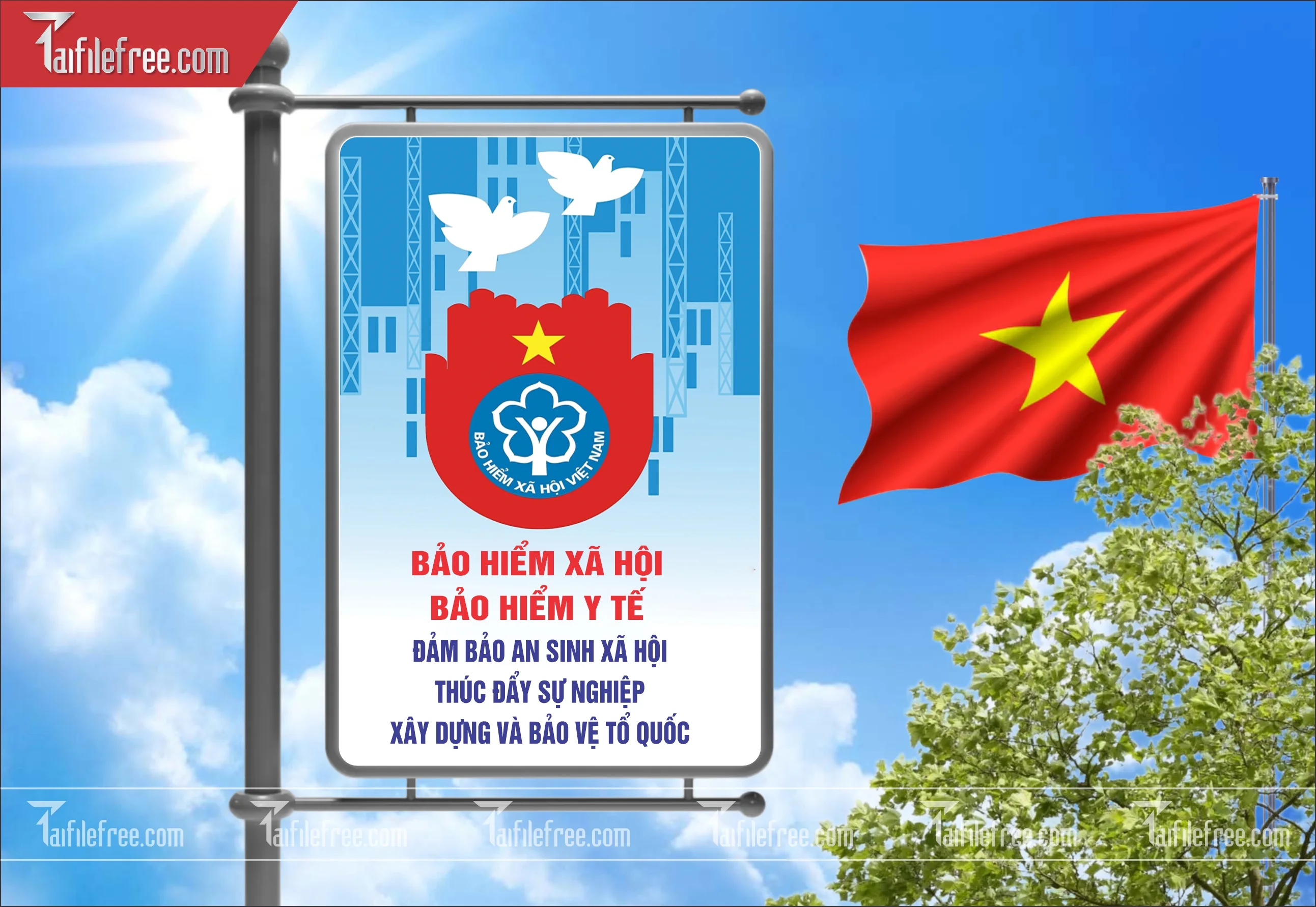 Baner Tuyên Truyền Bảo Hiểm Y Tế, Bảo Hiểm Xã Hội_TGD09
