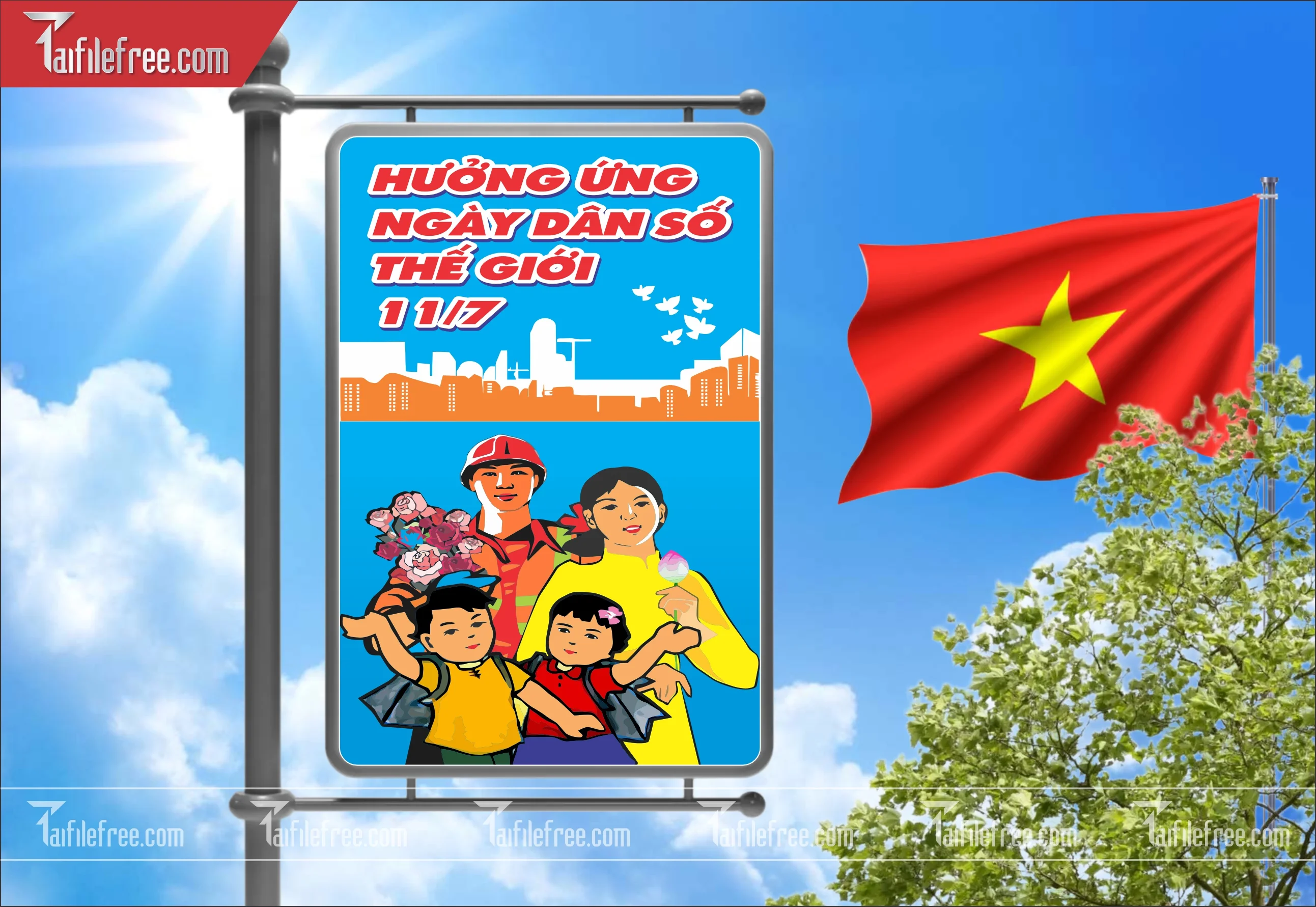 Baner Tuyên Truyền Ngày Gia Đình Việt Nam, Dân Số Kế Hoạch Hóa Gia Đình_TGD12